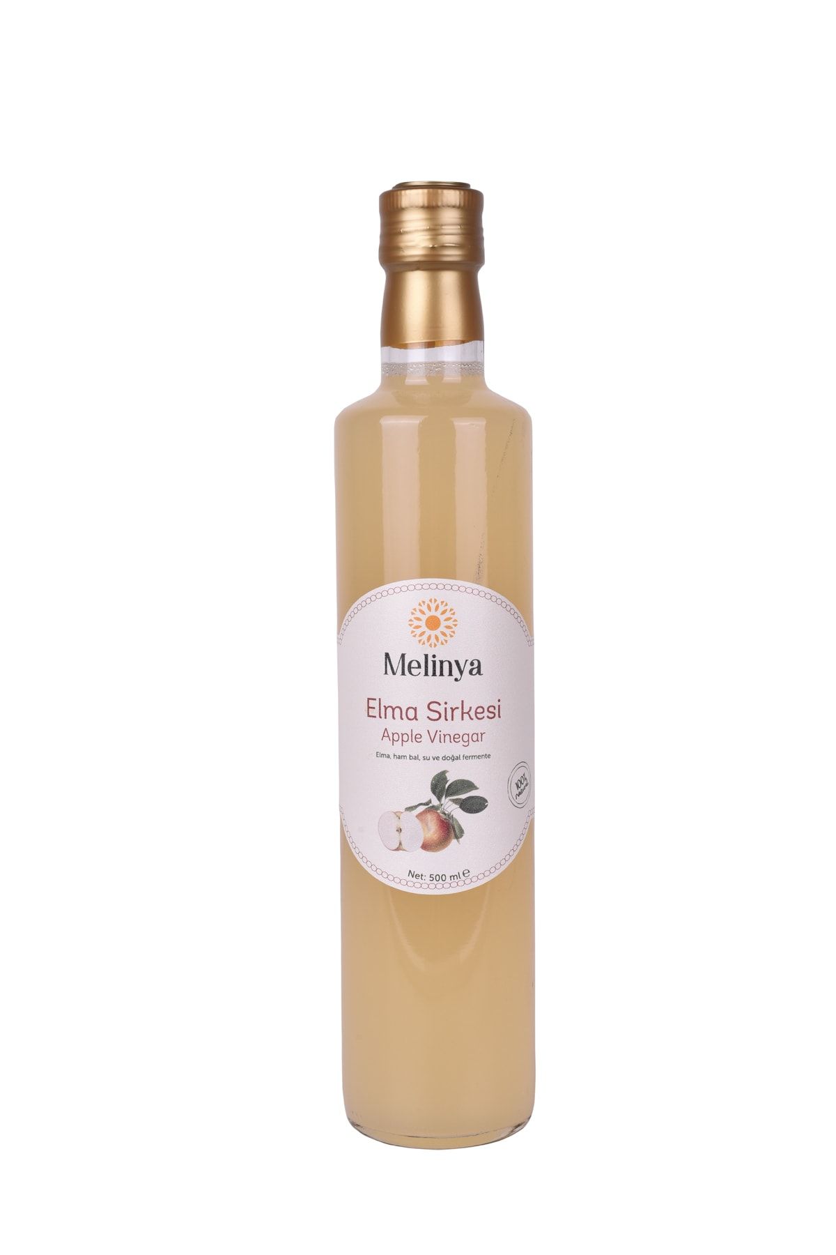 Melinya Doğal Fermente Elma Sirkesi Cam Şişe 500 ml