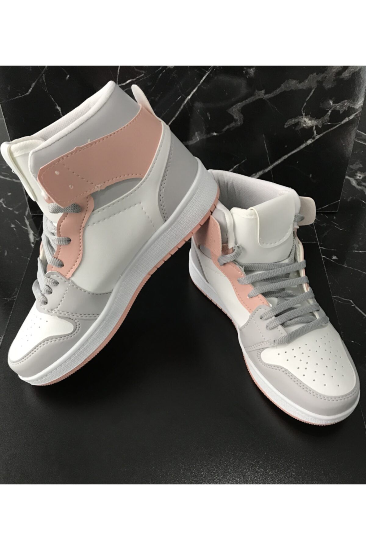 saltukSO Bilekli Boğazlı - Gri Pudra Spor Ayakkabı Unisex