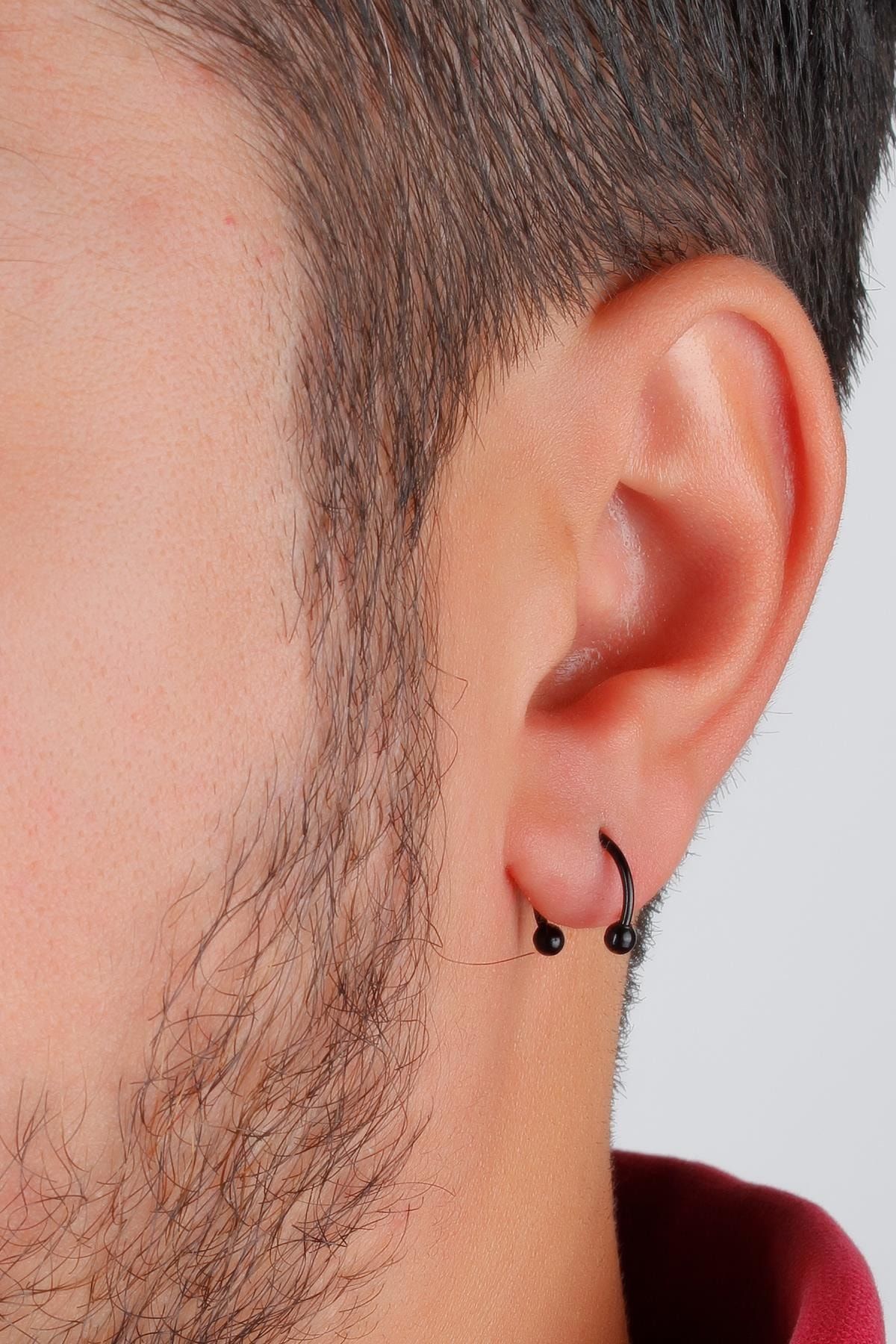 MadameConcept Siyah Renk Yarım Ay Piercing