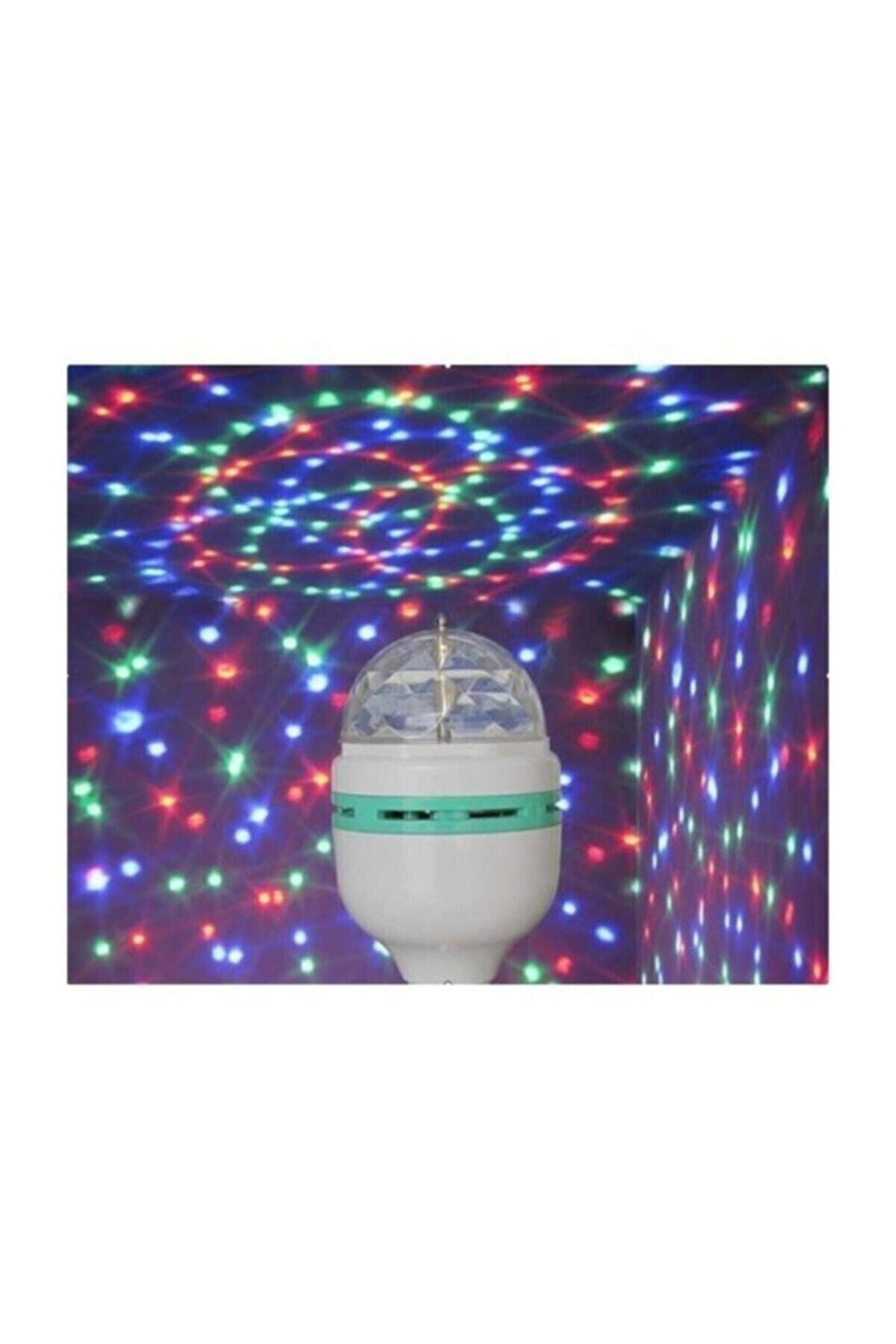 Jetcom Disco Ampül Led Işıklı Döner Başlıklı 16 Renkli Disko Ampülü Hareketli 360 Derece Dönen Disco Topu