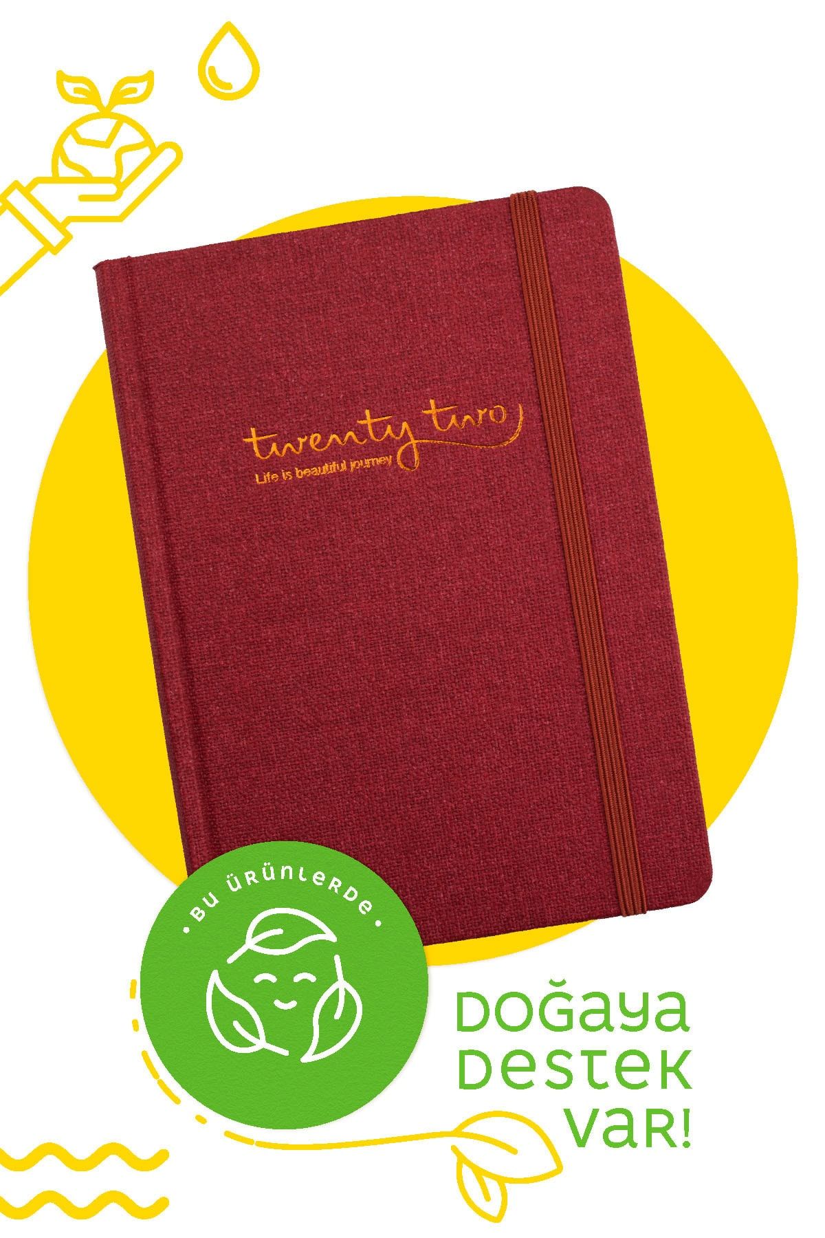 Victoria's Journals 2022 Haftalık Ajanda - Canvas Bordo