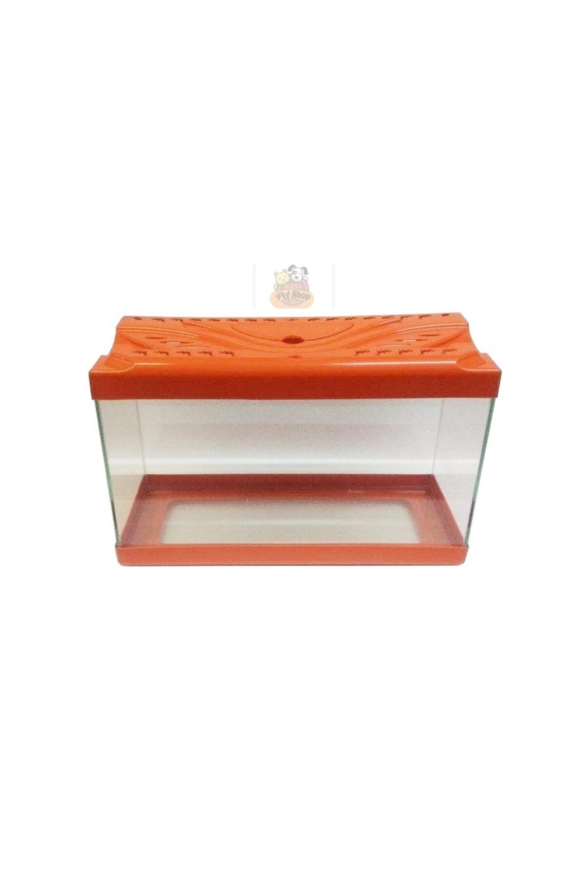 dayıpet Dayı Pet 30 Cm Renkli Kapak Mini Akvaryum Turuncu Kargo Bedava
