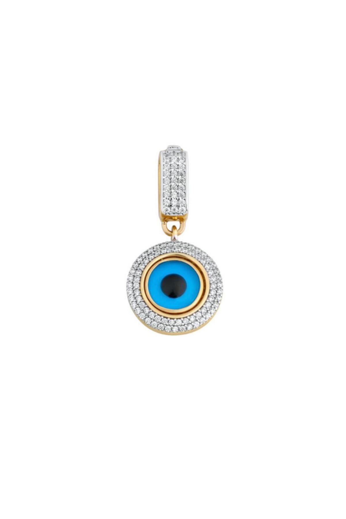 EnginGold 14k Altın Nazar Boncuklu Charm Kolye Ucu