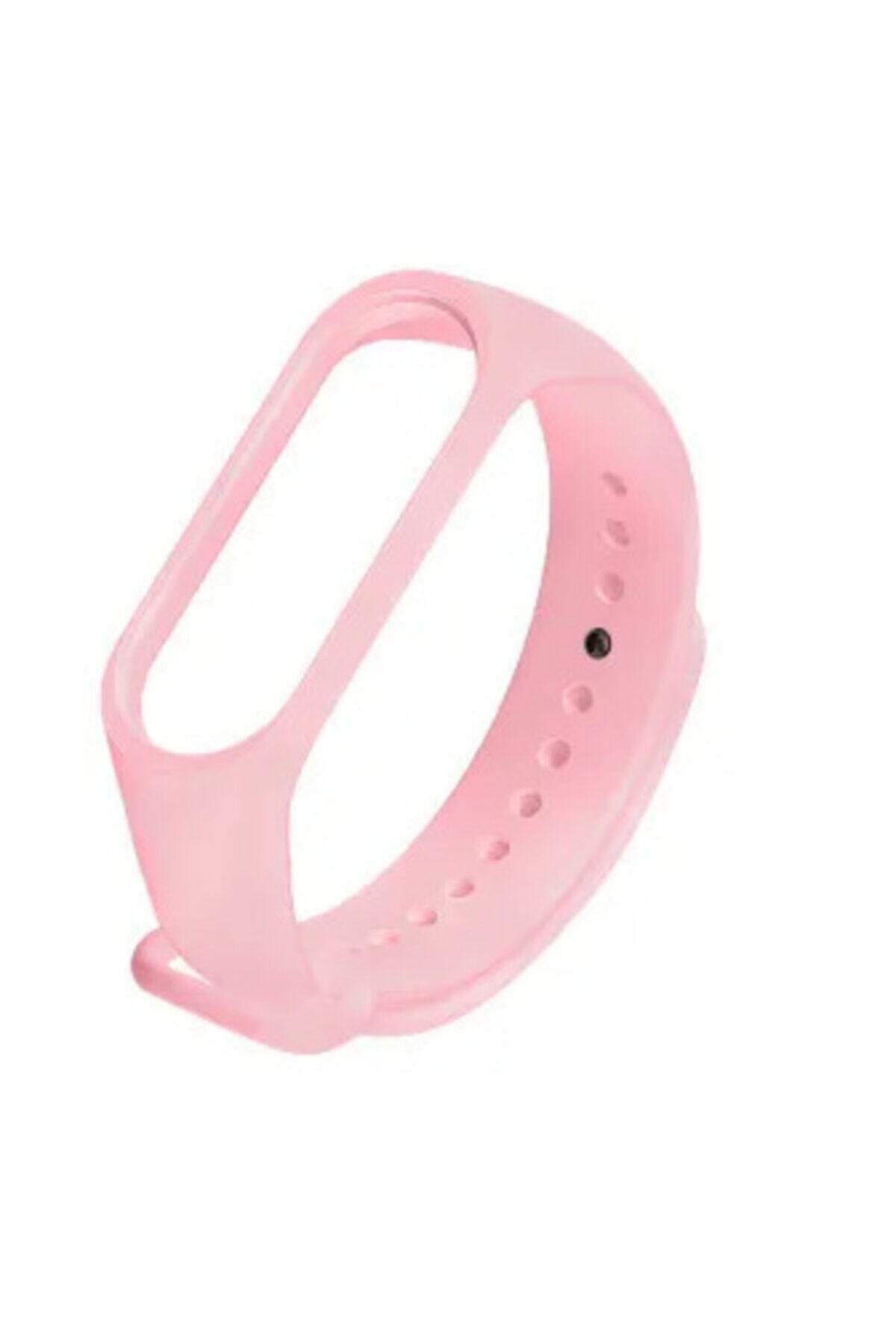 Tiegem Xiaomi Mi Band 3/4 Uyumlu 3m Silikon Açık Pembe Renk