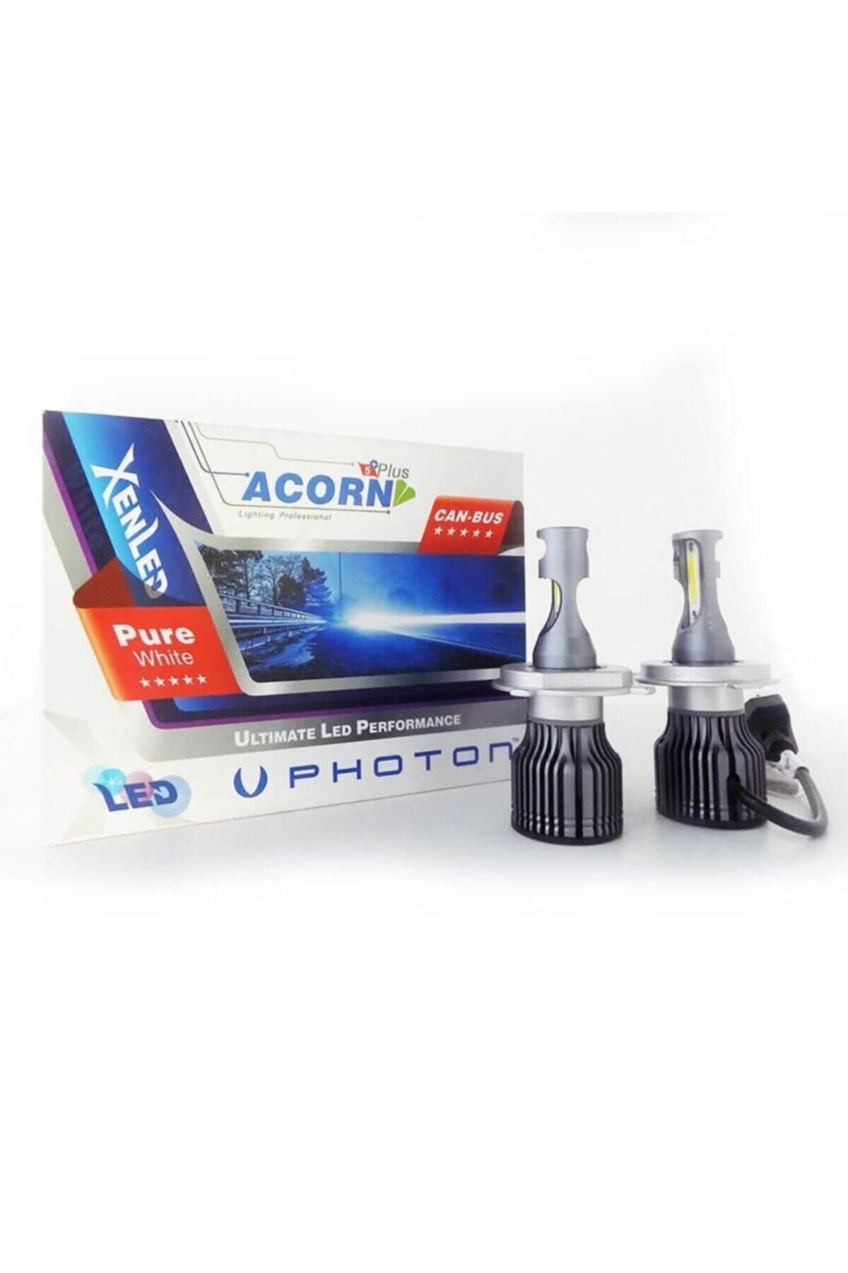 Photon H4 Mini Acorn 5+pluıs Led Xenon Şimşek Etkili Beyaz Zenon Far Ampulu
