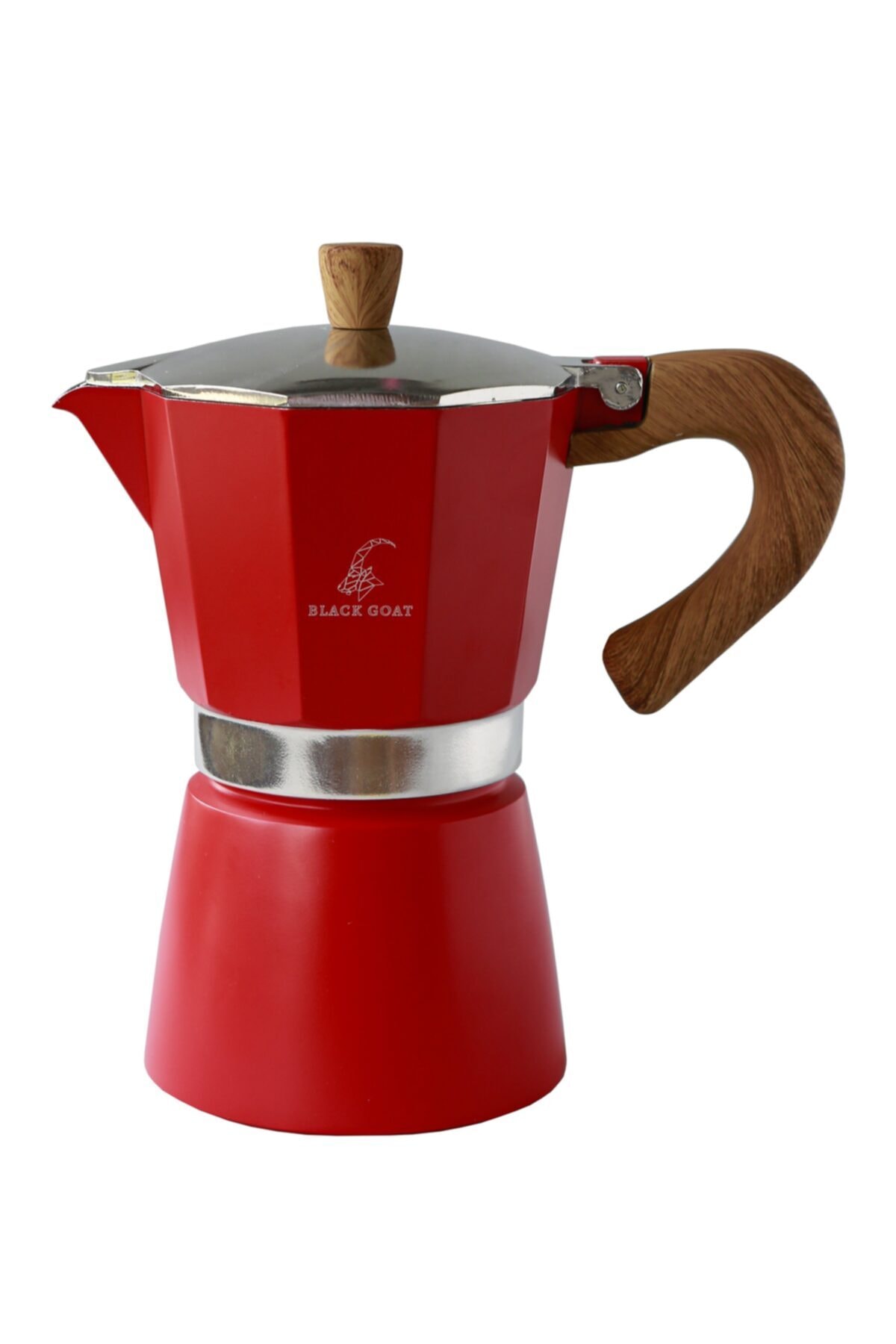 COLDBREWTREND Black Goat 6 Cup Moka Pot - Kırmızı