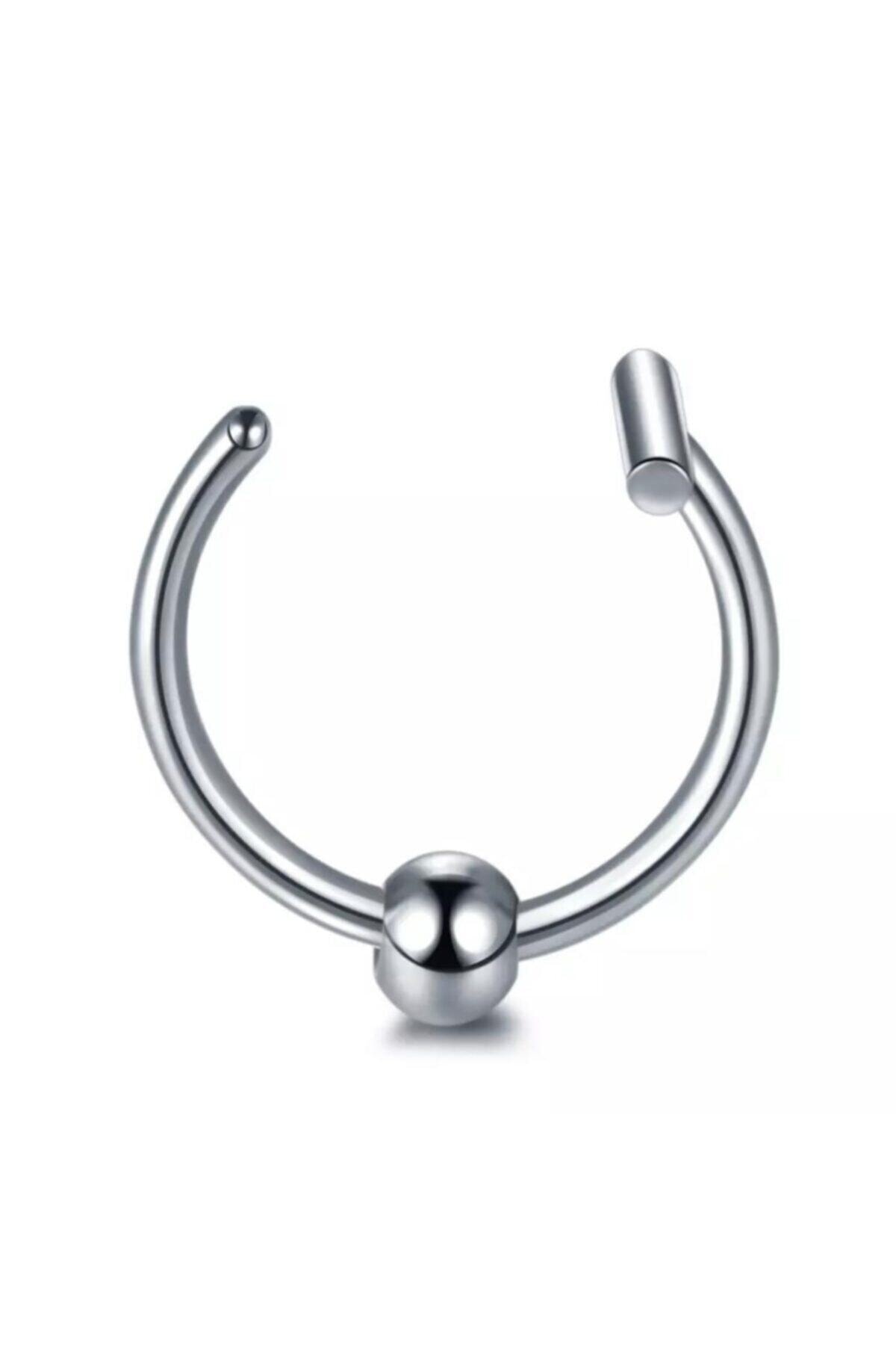 TakıConcept Deliksiz Fake Çelik Halka Toplu Sıkıştırmalı Dudak Piercing