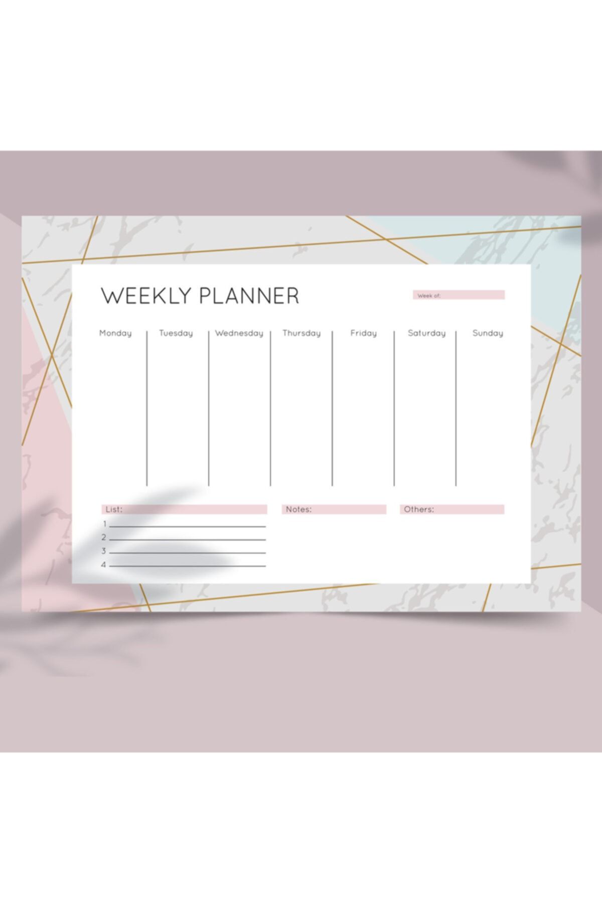 artpap Minimalist Weekly Planner - Günlük Yapılacaklar, Notlar, Planlayıcı Defter A5 15*21cm 50 Yaprak