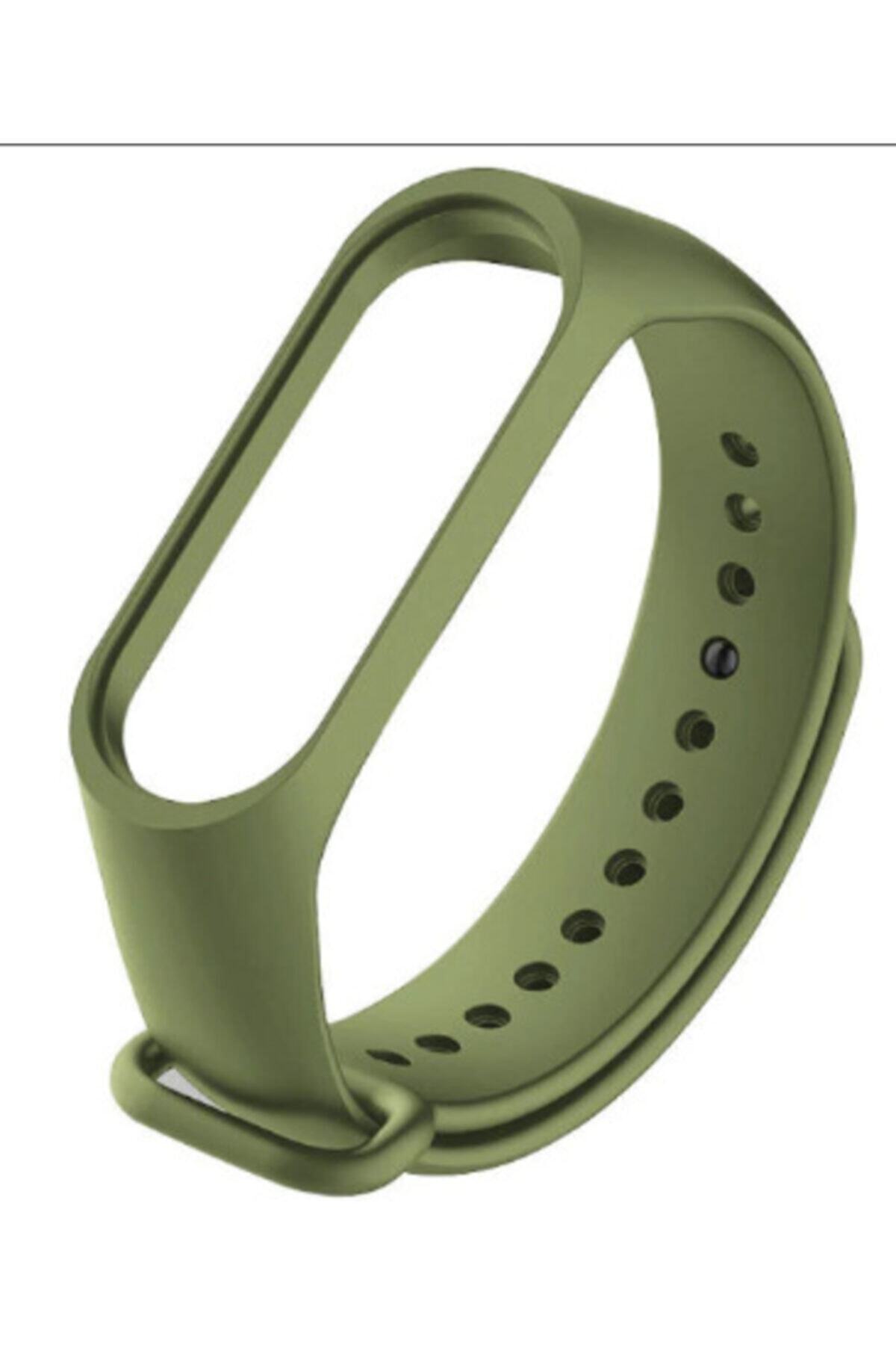 Tiegem Xiaomi Mi Band 3/4 Uyumlu 3m Silikon Haki Yeşil Renk