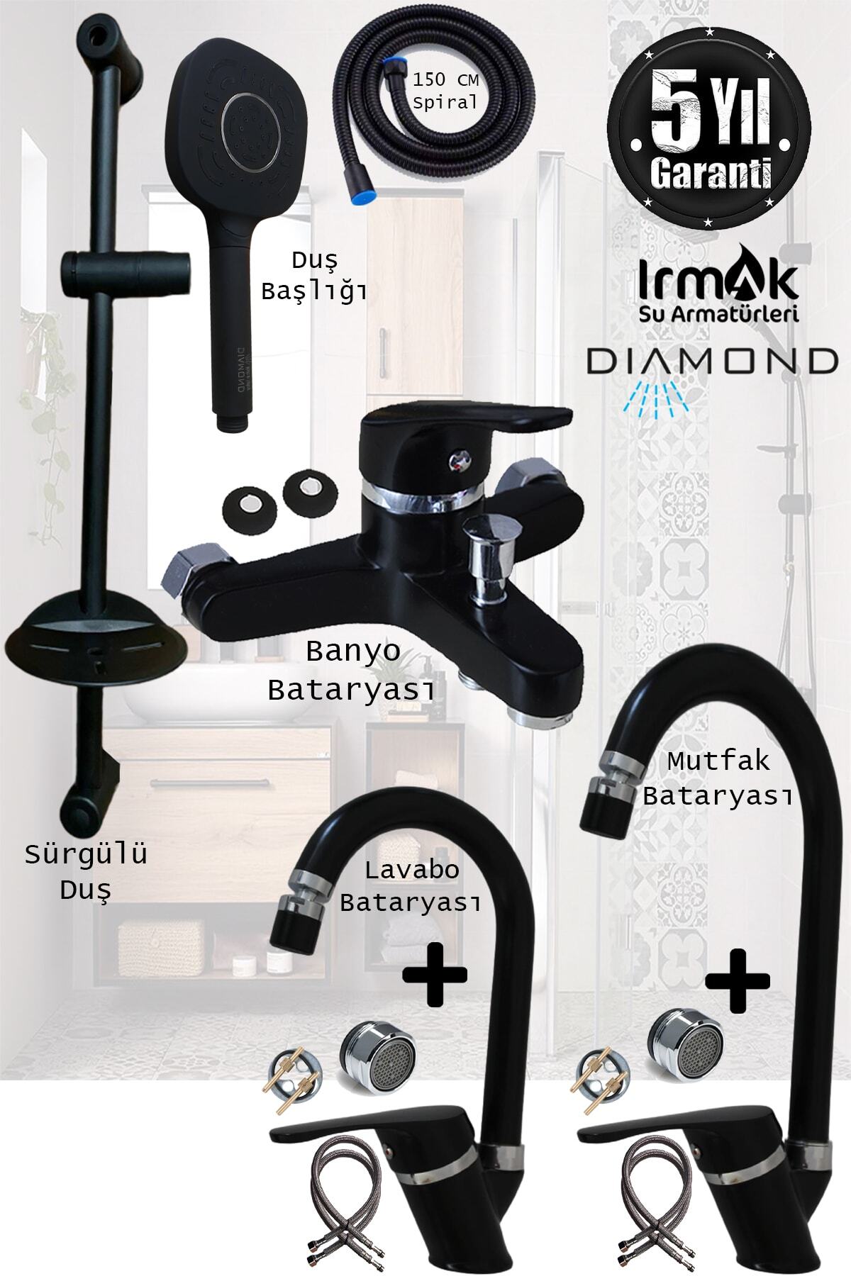 özbay ısı sanayii ö şekil Irmak Banyo Bataryası, Musluk Armatür Lavabo Batarya Havluluk Köşelik Diamond Duş Başlığı Banyo