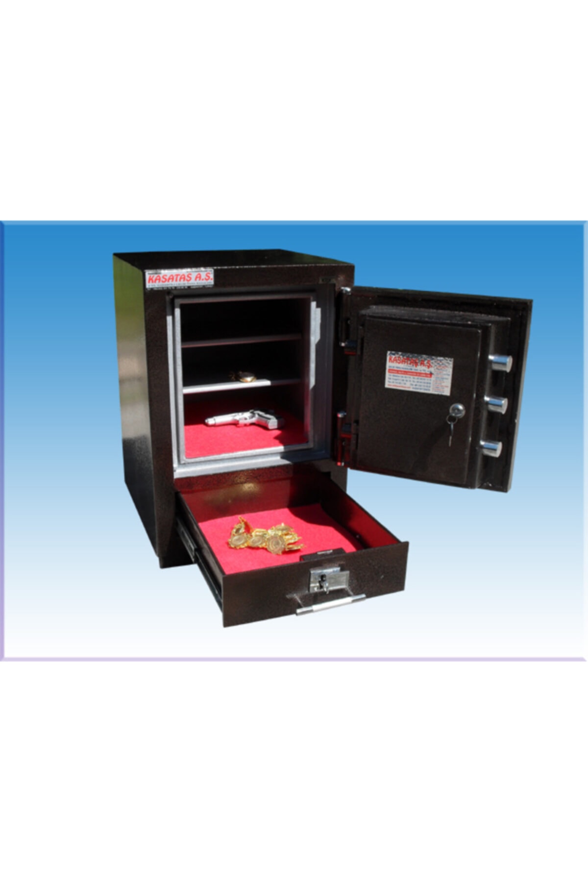 ÇELİK KASA DÜNYASI 003çzma Ofis Tipi Aşina Baklava Altı Çekmeceli Çelik Para Kasası