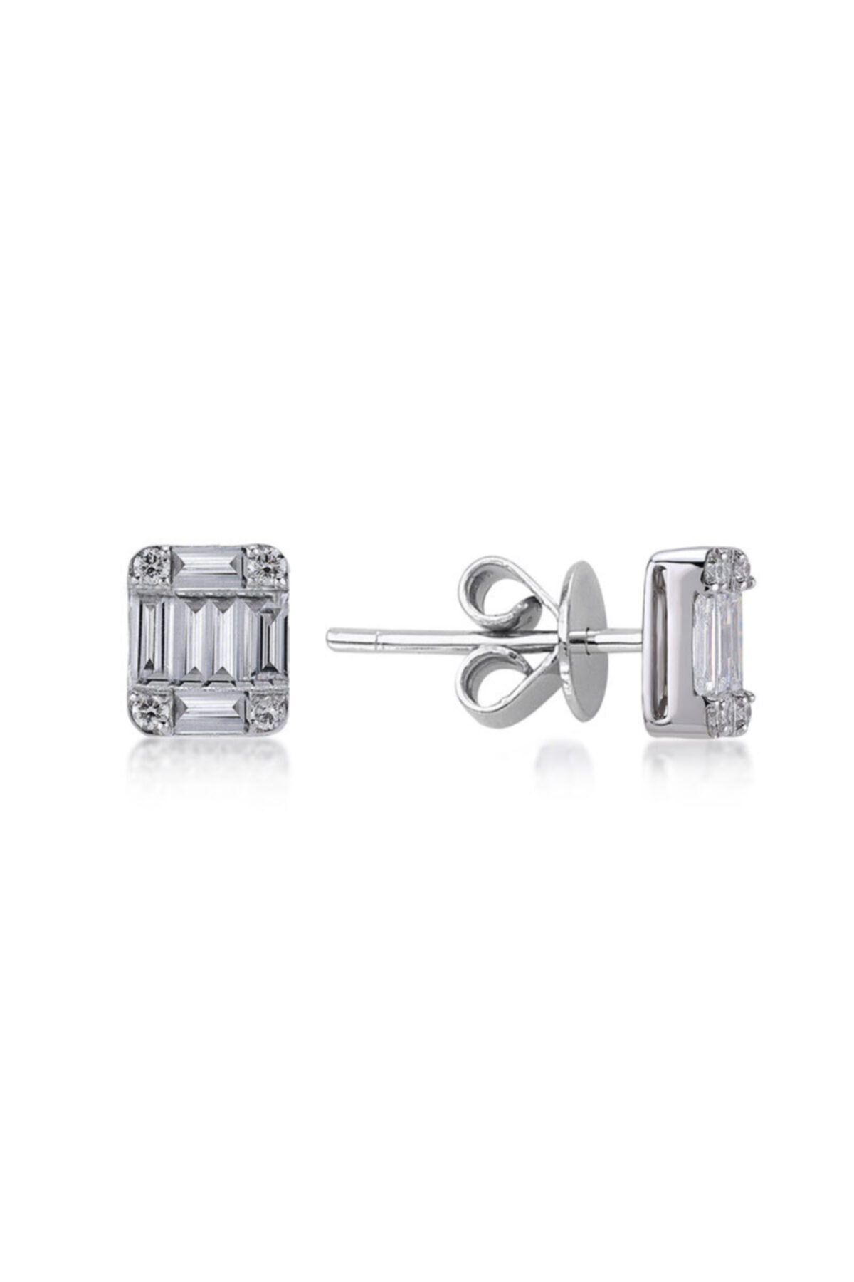 EnginGold 0.60ct Pırlanta Baget Küpe