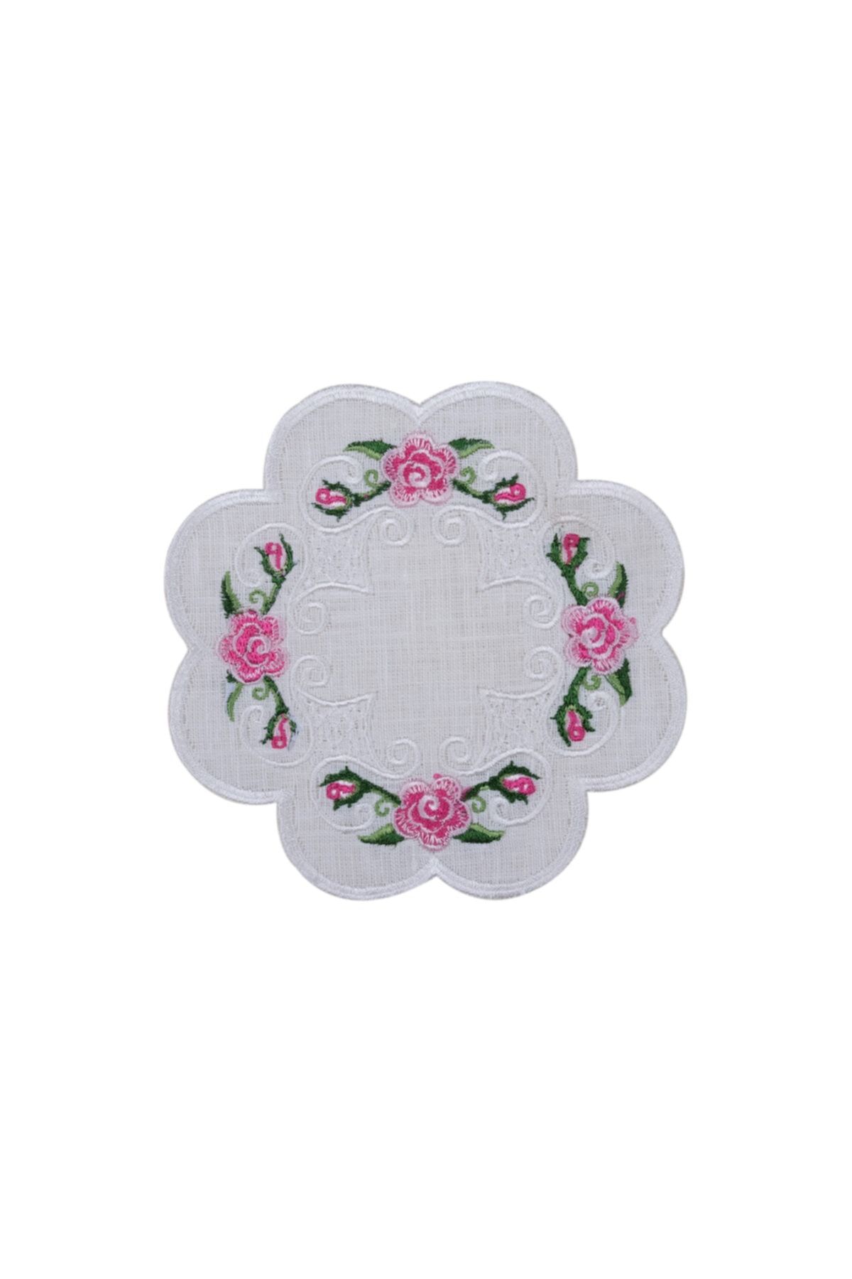lora home Pembe Gül Meclisi Beyaz Peçete