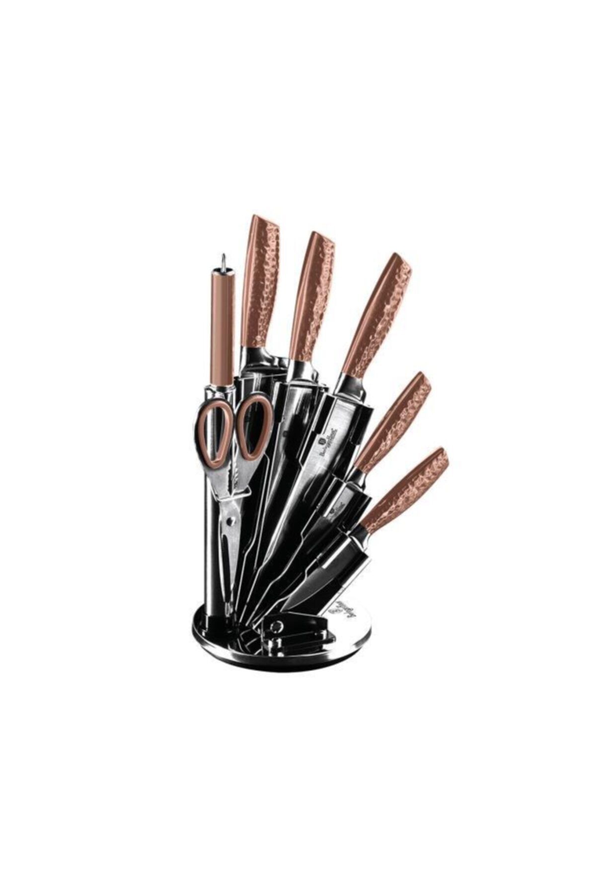 TİVOLİ By Berlinger Haus Akrilik Standlı 8 Parça Bıçak Seti Metallic Line Rose Gold Edition