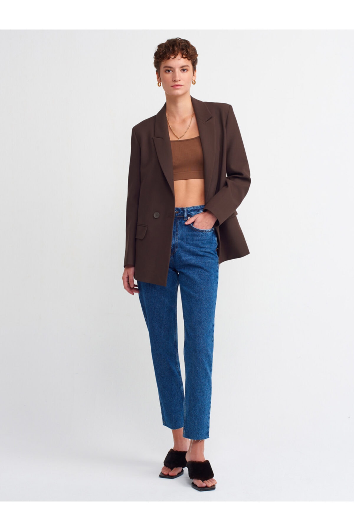 Dilvin Pants - Navy blue - Mom - Trendyol
