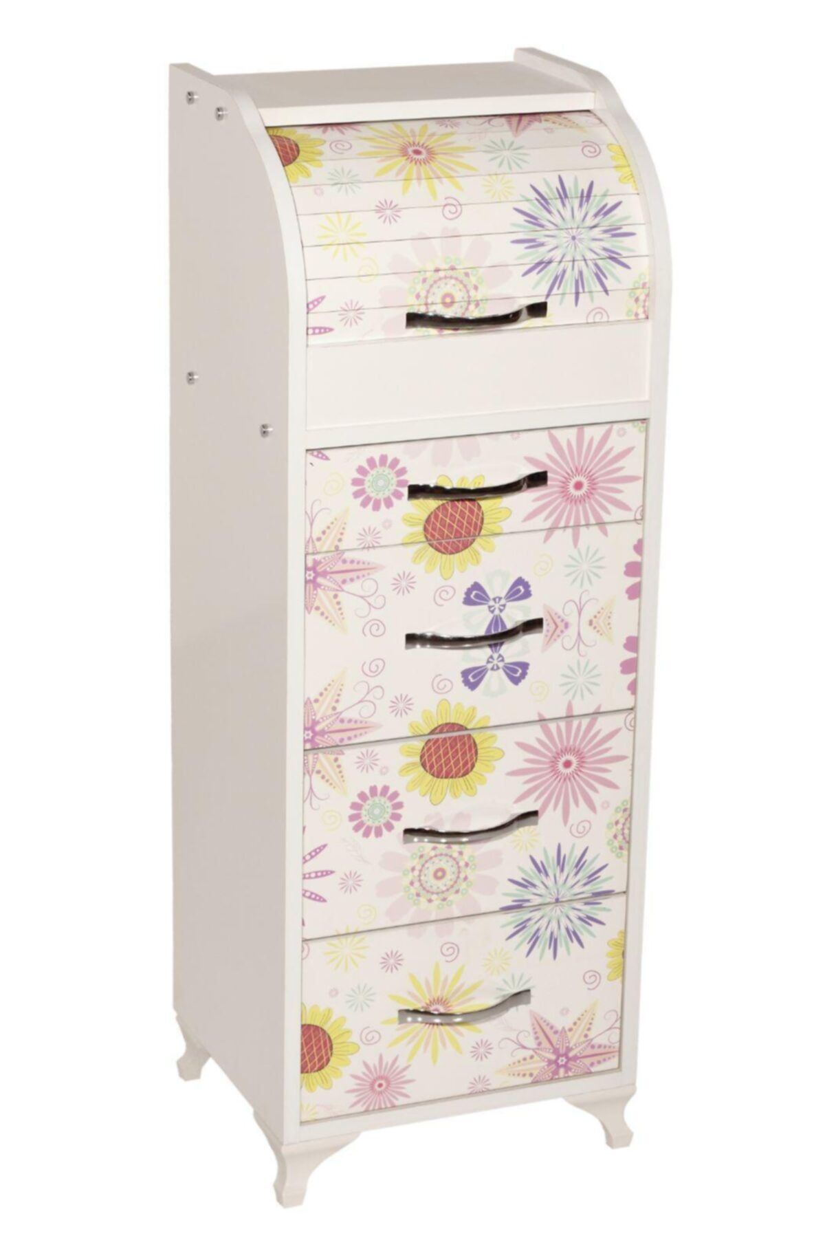 cuteswood 4 Çekmeceli Renk Desenli Ekmeklik