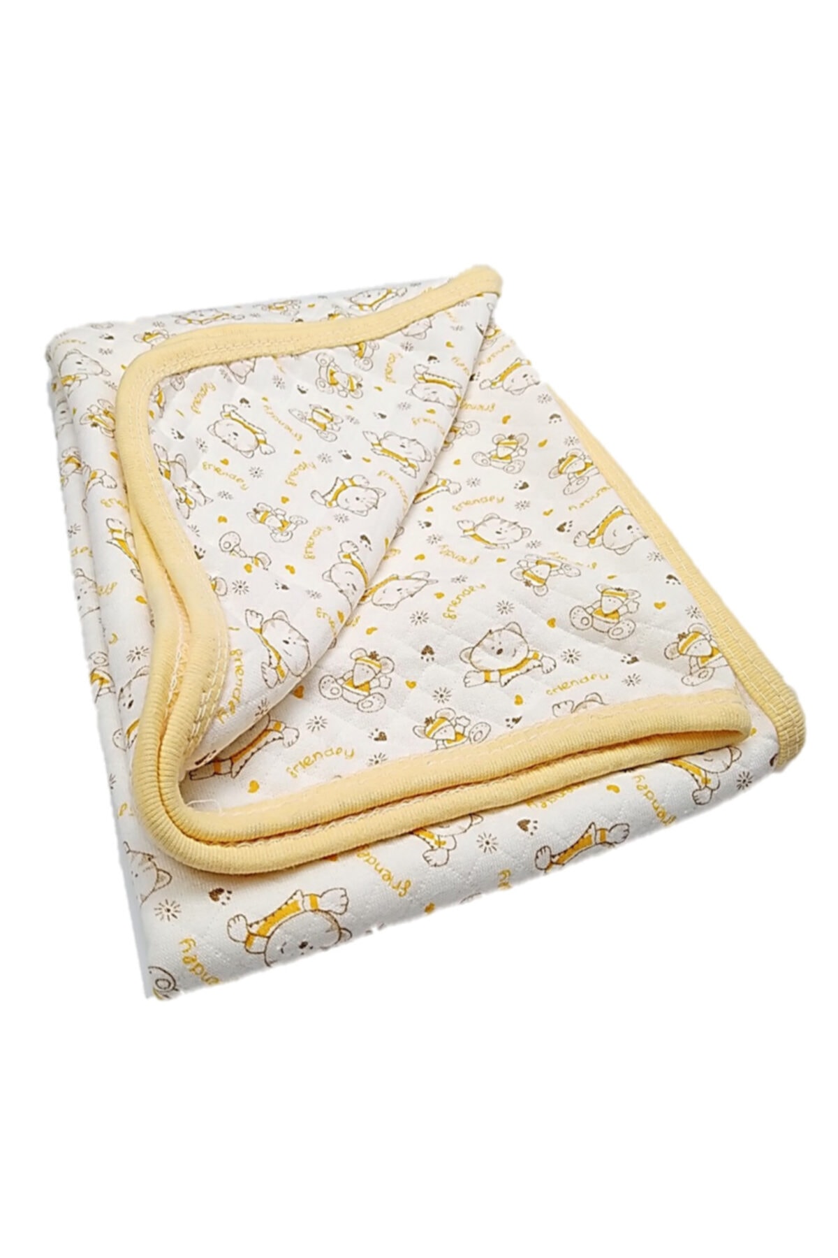 miniklife Bebek Tek Kat Kapitone Battaniye Sarı Kundak 80x90 cm