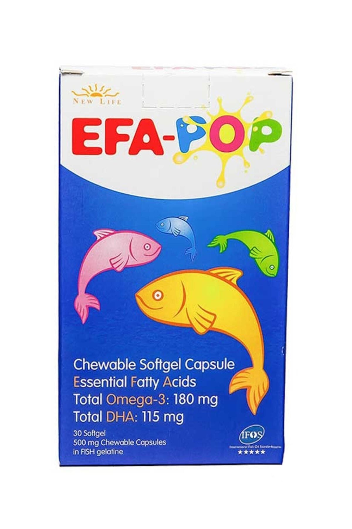 New Life Efa Pop Balık Yağı Takviye Edici Gıda 30 Çiğnenebilir Kapsül