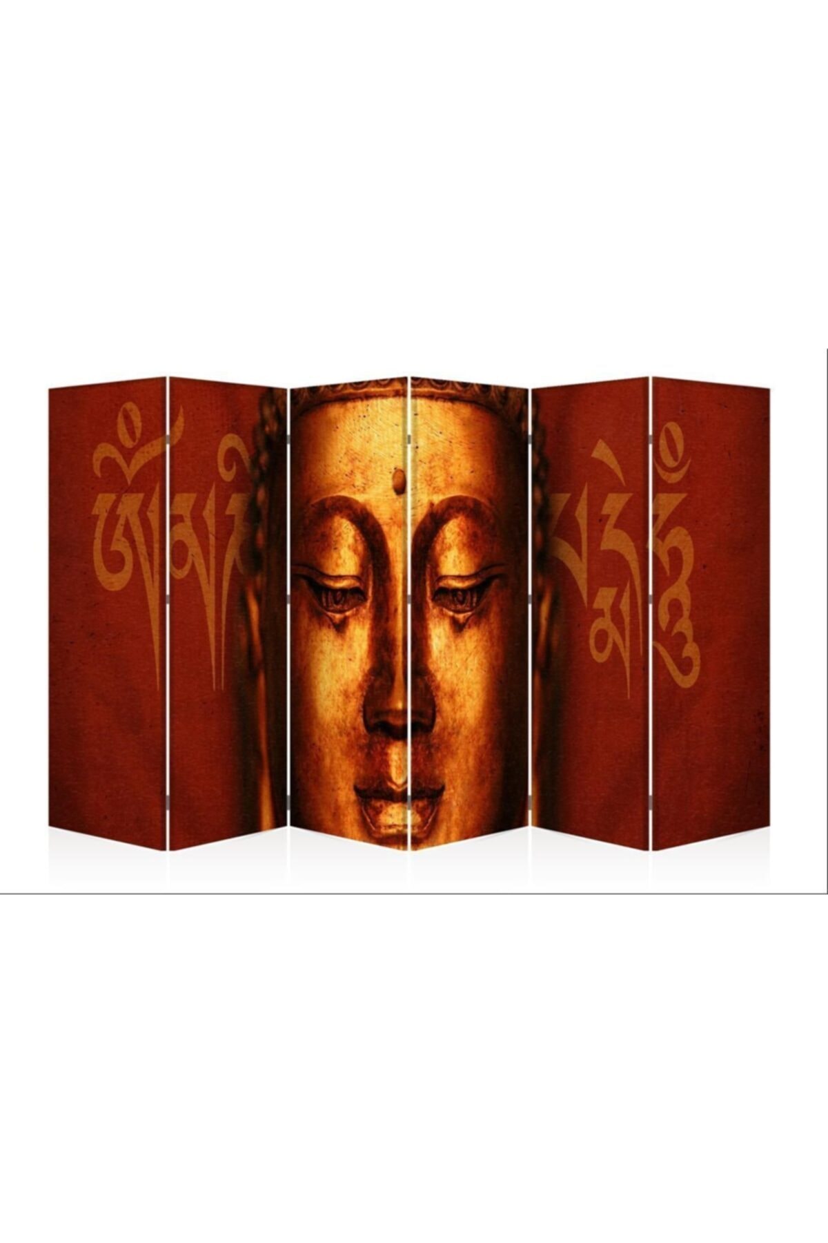 DECOBRITISH Sıadeko Buddha Kanvas 6 Kanat Çift Taraflı Paravan 245x182 Cm