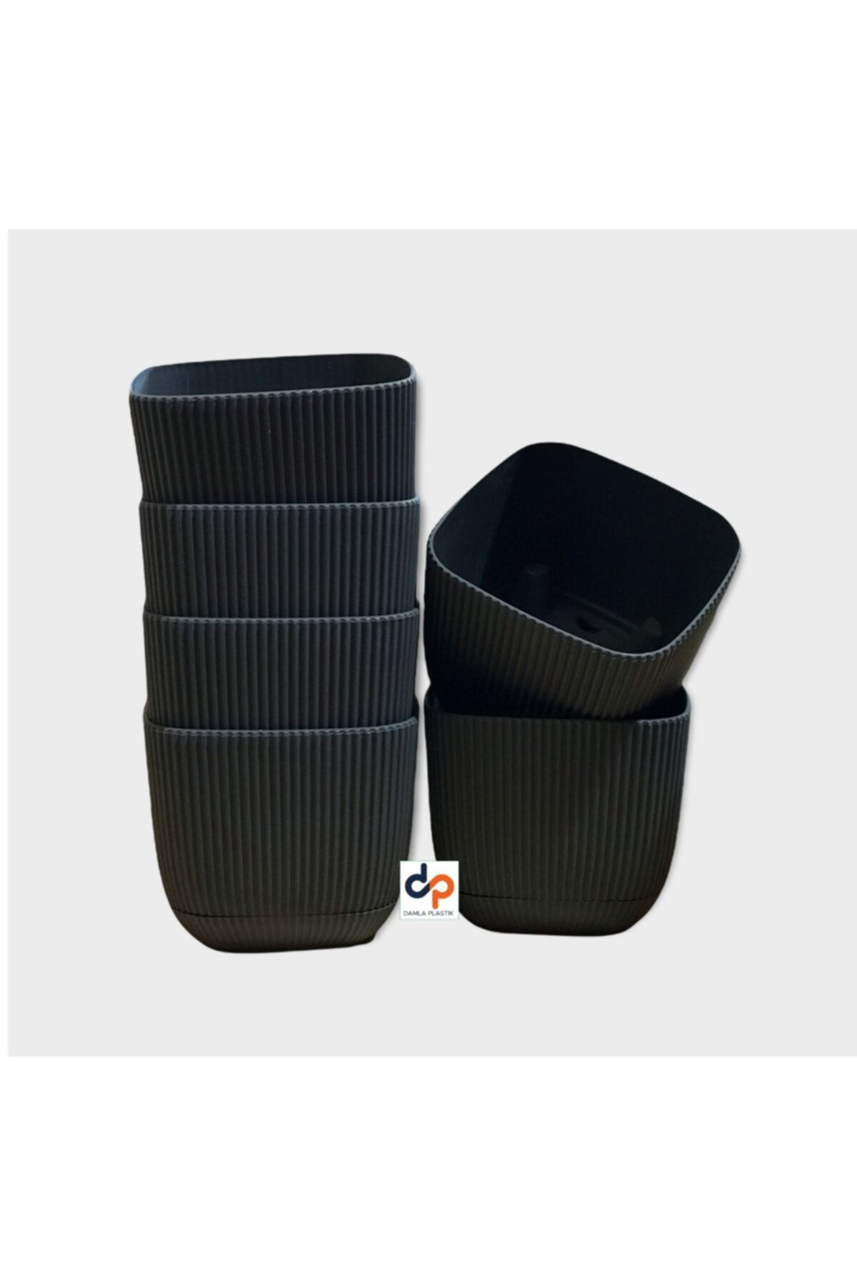 Damla Plastik Karasu Mercan Kare Saksı 2 No 0.67 Litre 6 Adet