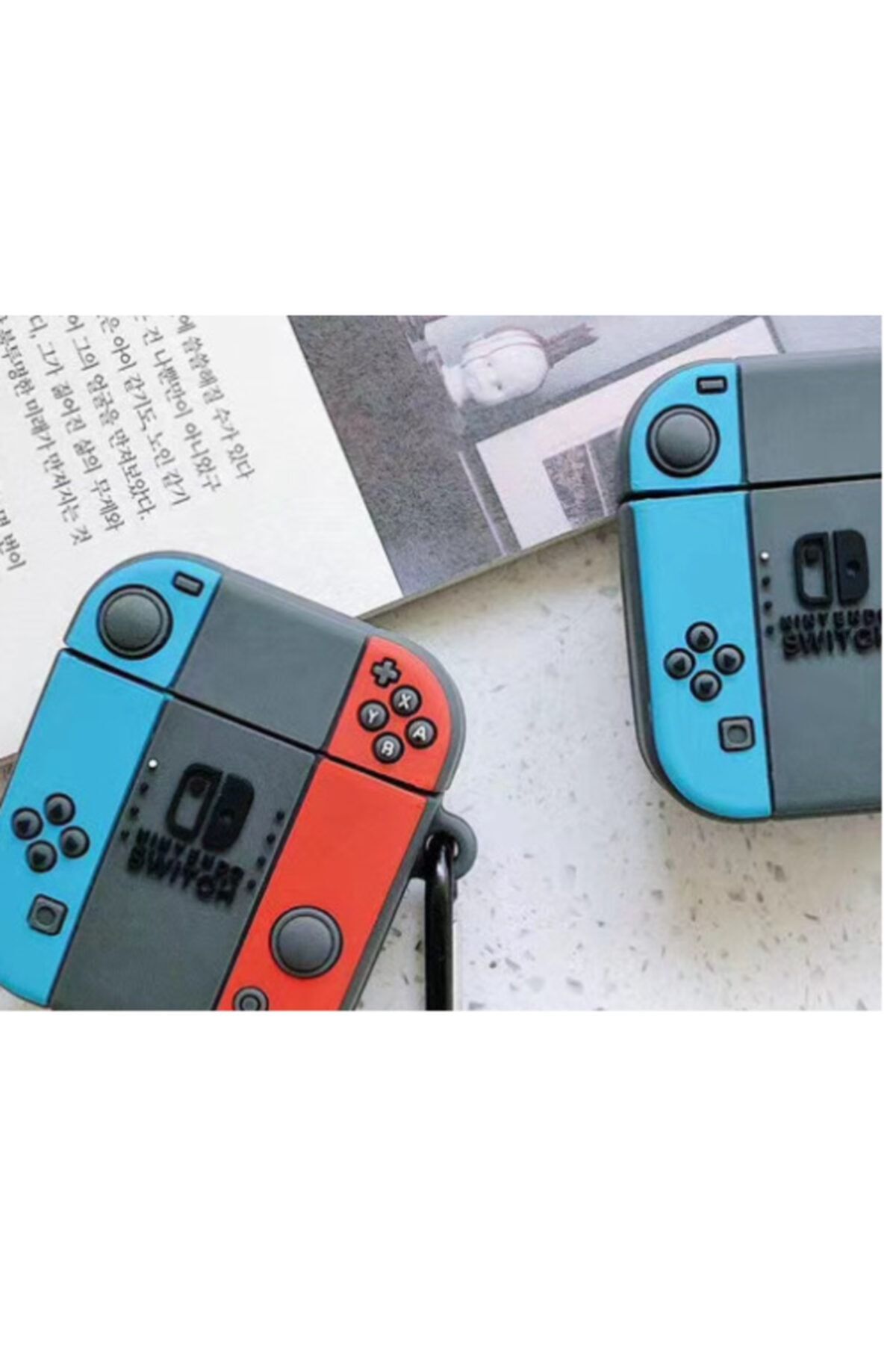 Tiegem Airpods Pro Modeli Uyumlu Gri Nintendo Switch Airpods Figürlü Kılıfı