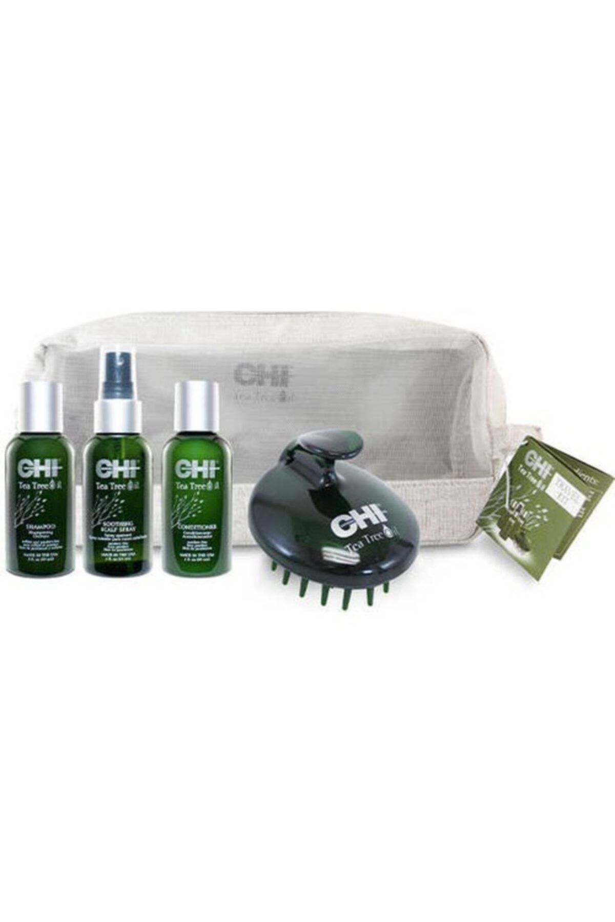 Chi Tea Tree Oil Seyahat Seti( Şampuan 59 Ml + Saç Kremi 59 Ml + Bakım Spreyi 59 Ml+ Masaj Aleti)