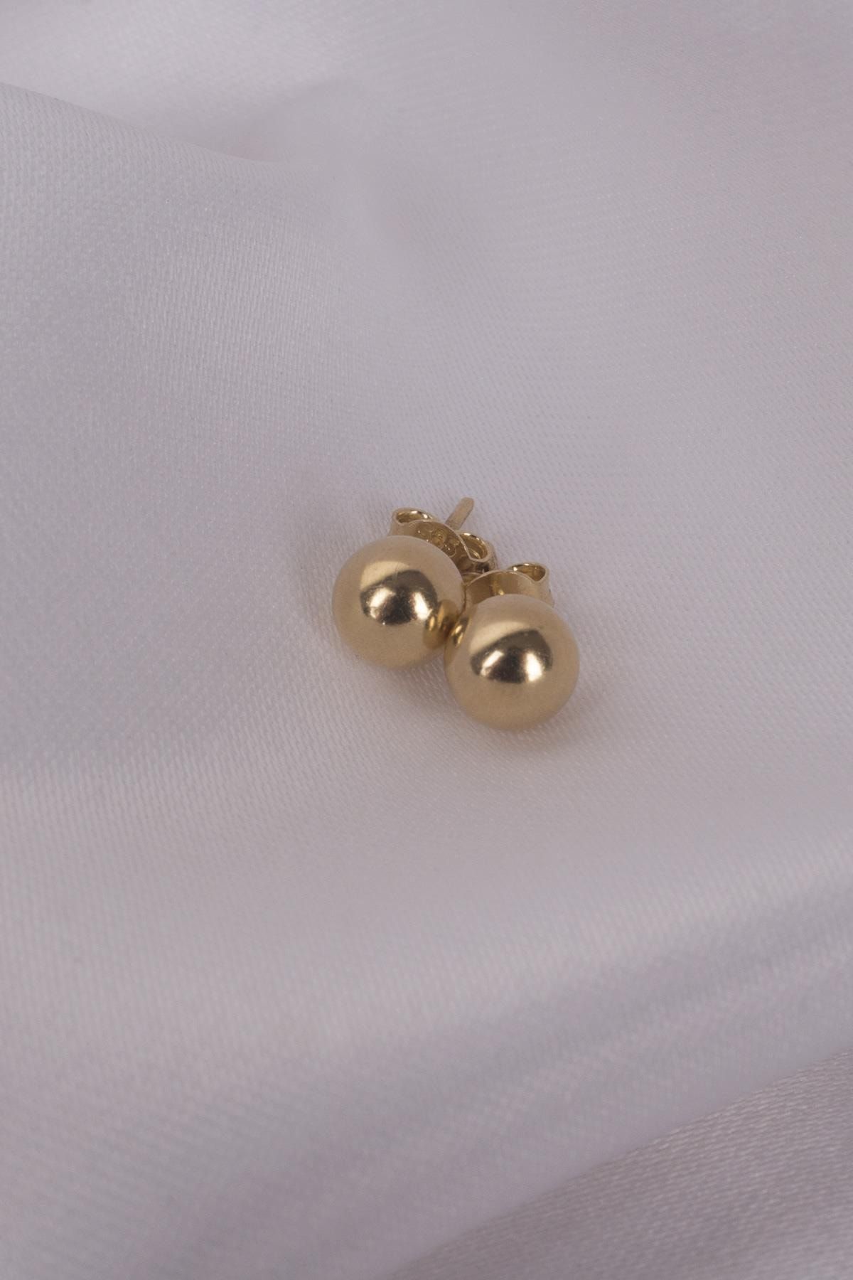 Aygold Kuyumculuk Sarı Altın Taşsız Top Küpe