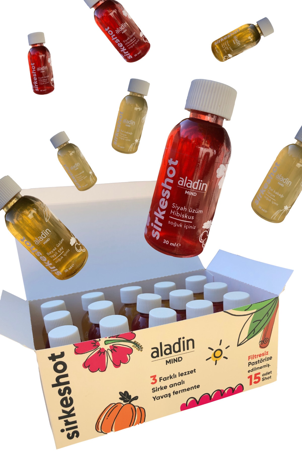 aladin mind 30 ml 15 Adet Yavaş Fermente Sirkeshot
