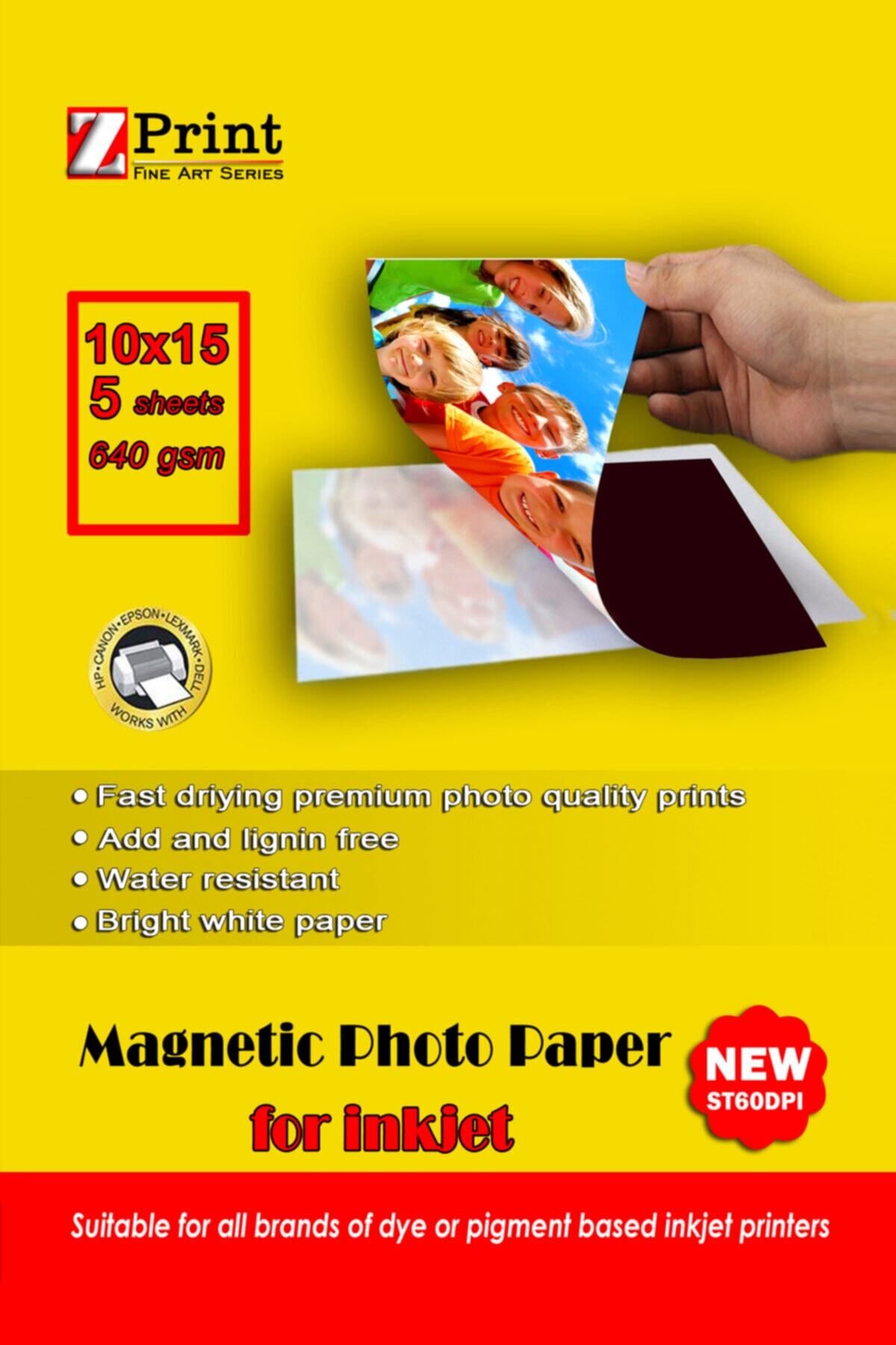 zprint Epso Yazıcılar Için Mıknatıslı Magnet Fotoğraf Kağıdı 10x15 5 Yaprak