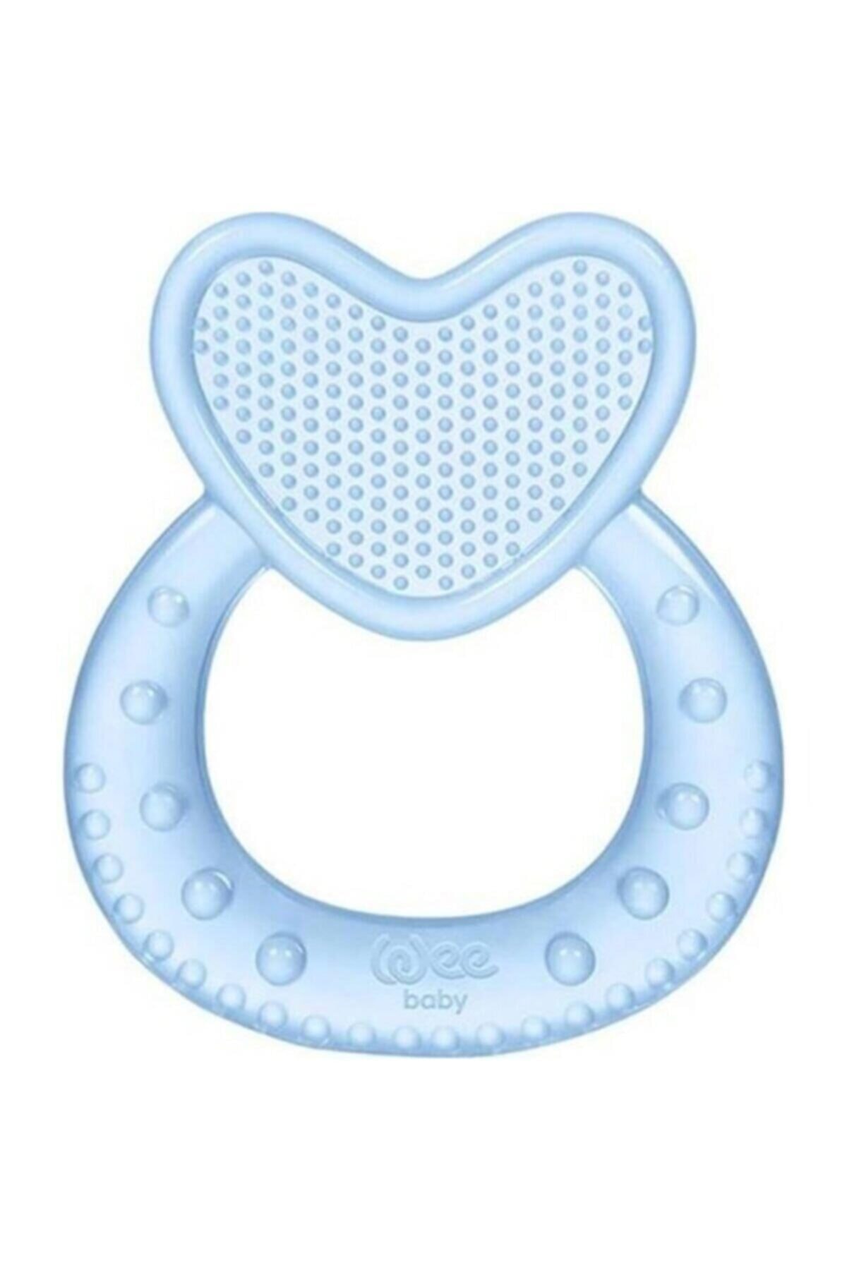 Wee Bebek İçin Kalpli Silikon Diş Kaşıyıcı  Mavi