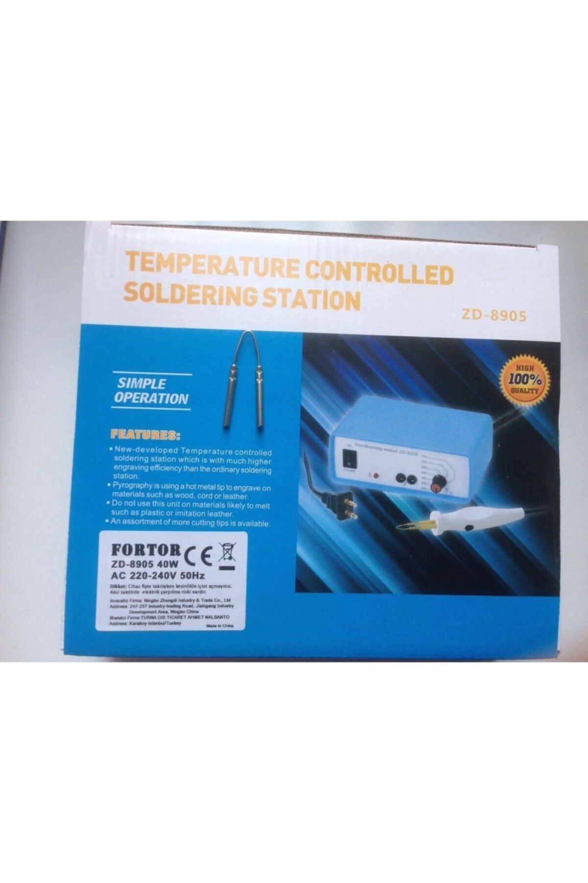 Fortor Zd-8905 Isı Ayarlı Ağaç Ahşap Yakma Havyası Switchlı Model