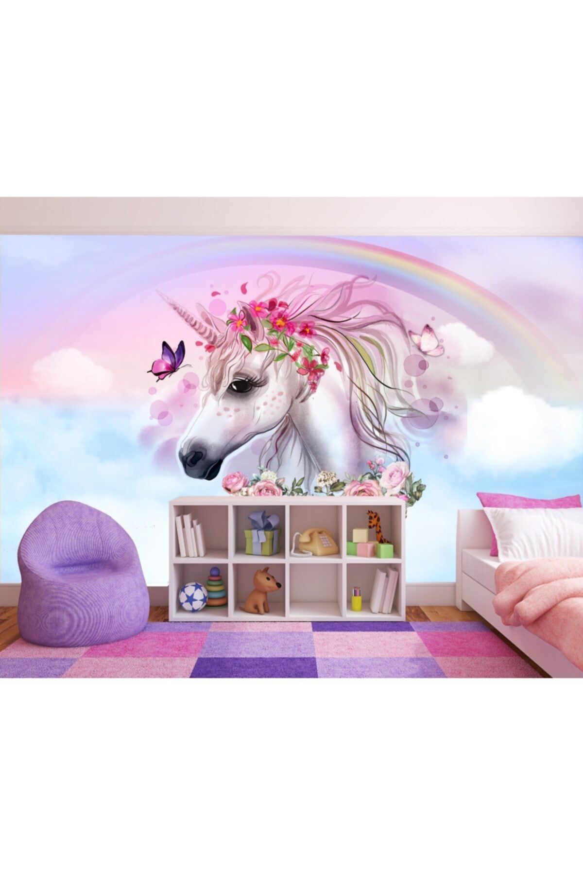 ARSLAN DEKOR Unicorn Desen Kız Çocuk Odası Duvar Kağıdı
