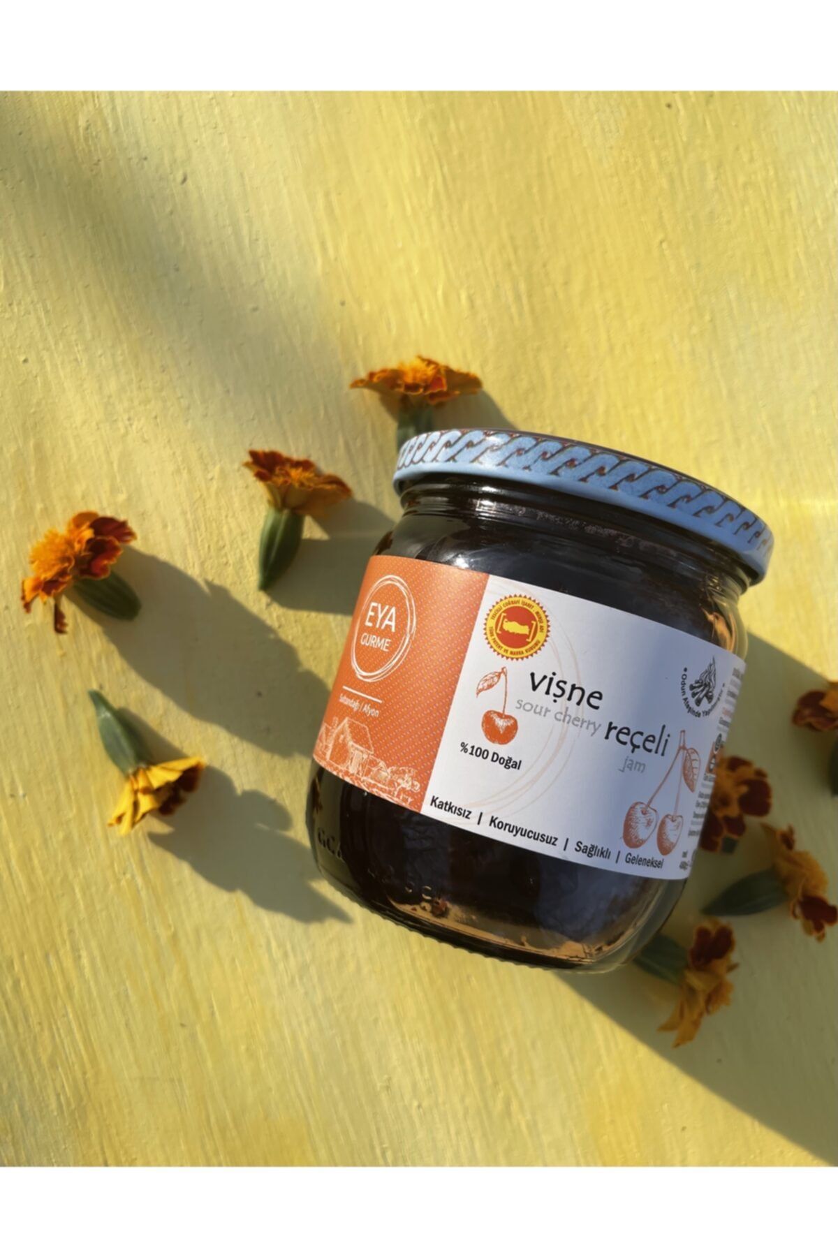 EYA ORGANİK Vişne Reçeli - Odun Ateşinde (480 Gr)