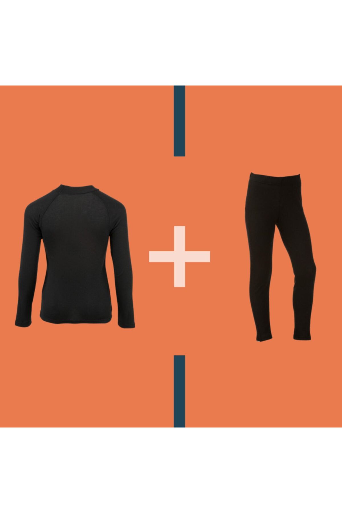 WEDZE Polar Çocuk Içlik Seti - Çocuk Içlik Seti - Çocuk Kayak Içlik Seti - Unisex - Siyah/antrasit Gri