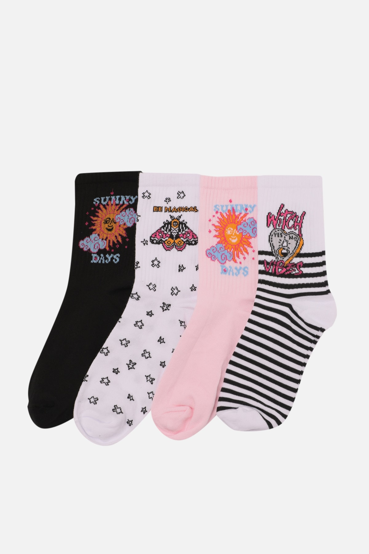 TRENDYOLMİLLA Çok Renkli Baskı Detay Çorap THMAW22CO0201