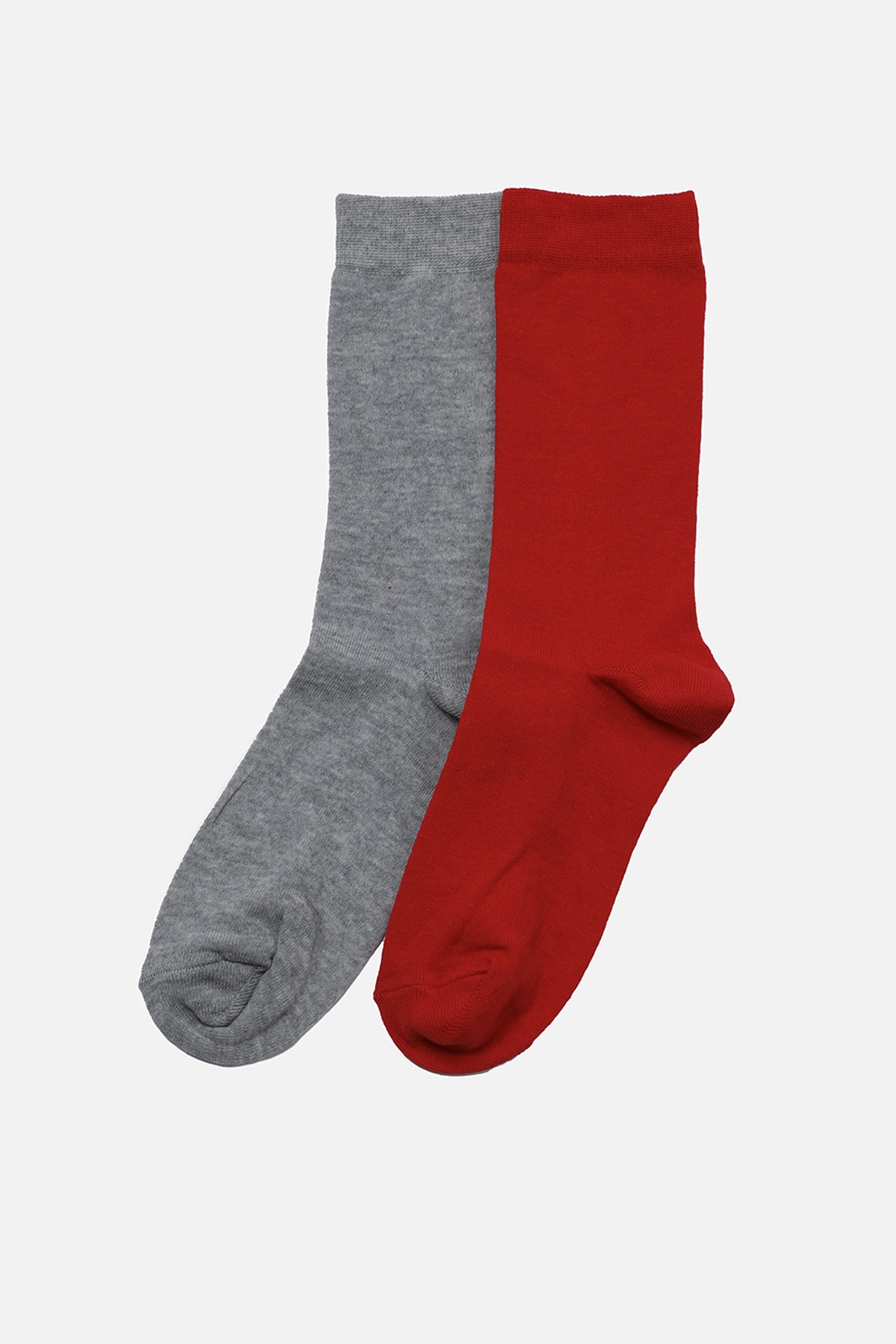 TRENDYOLMİLLA 2'li Paket Kırmızı-Gri Çorap THMAW22CO0281