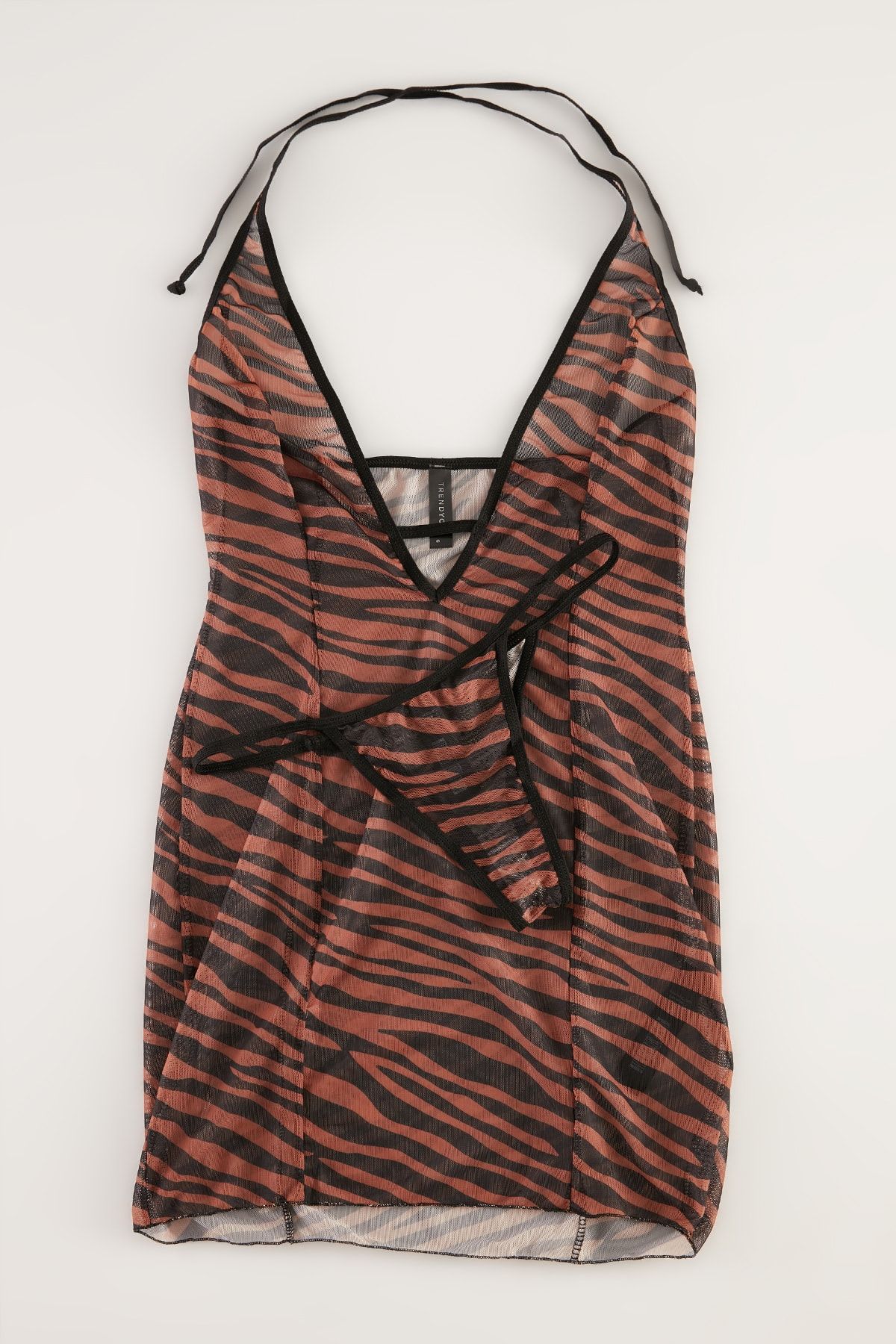 TRENDYOLMİLLA Çok Renkli Leopar Baskılı Tül Babydoll THMAW22LL0027
