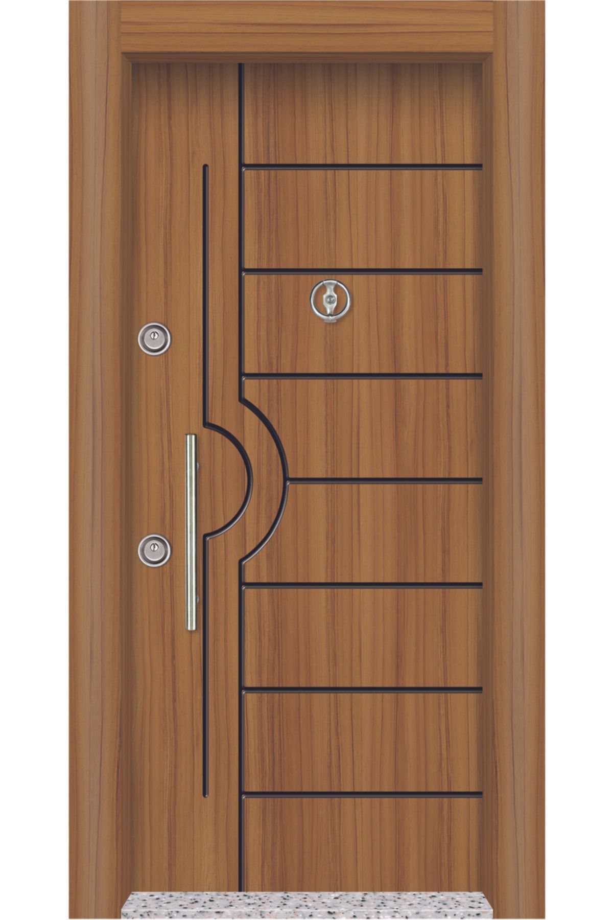 Mono celik Kapıı Mono Çelik Kapı Mn-1809 Classic Laminoks Meşe Çelik Kapı Sağ Açılım