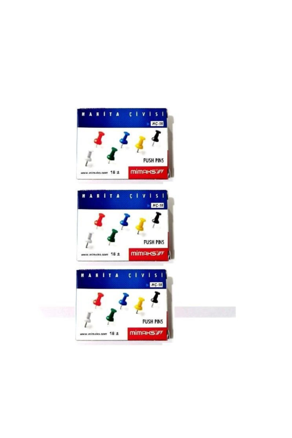 Mimaks Harita Çivisi Pano Iğnesi Renkli Harita Çivisi 3 Paket