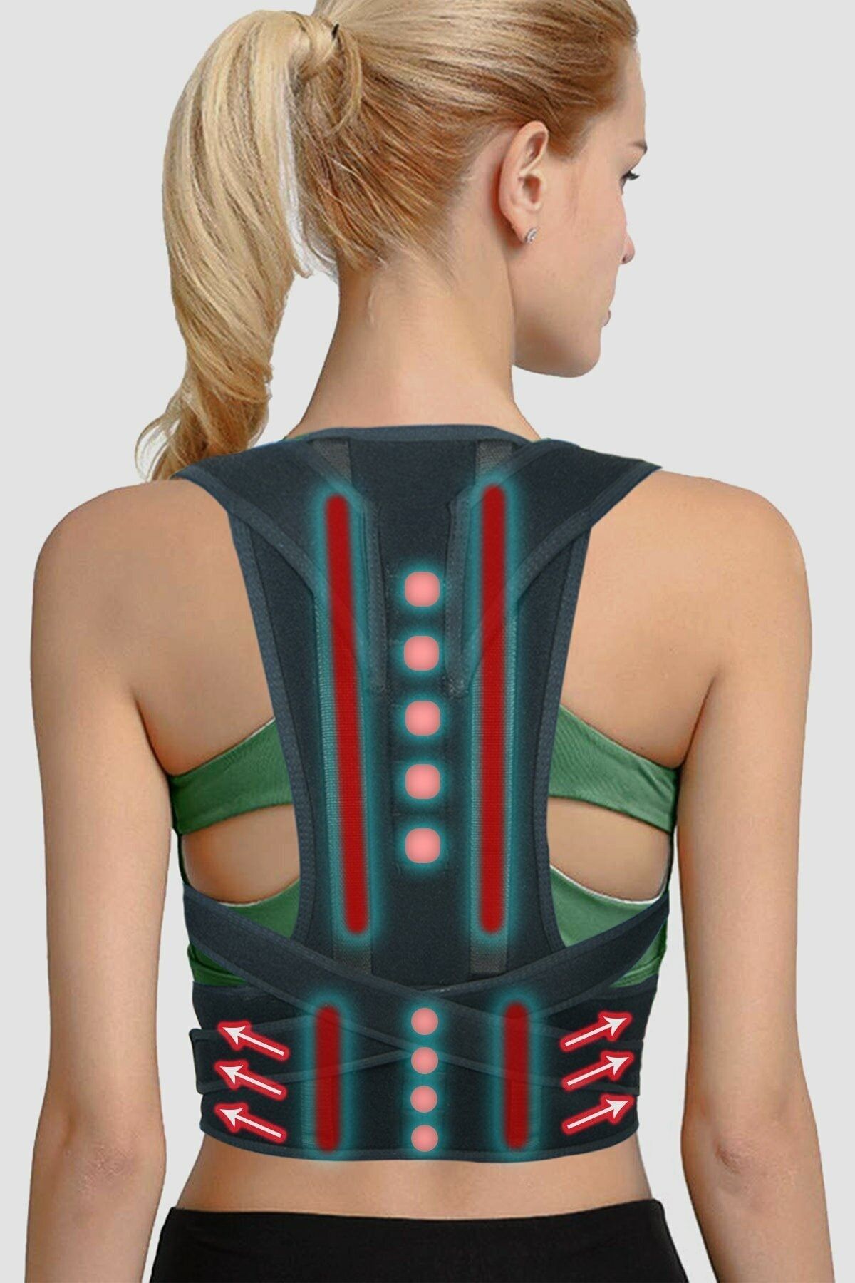 Ankaflex Ortopedik Dik Duruş Korsesi Kamburluk Önleyici Unisex Balenli Manyetik Korse
