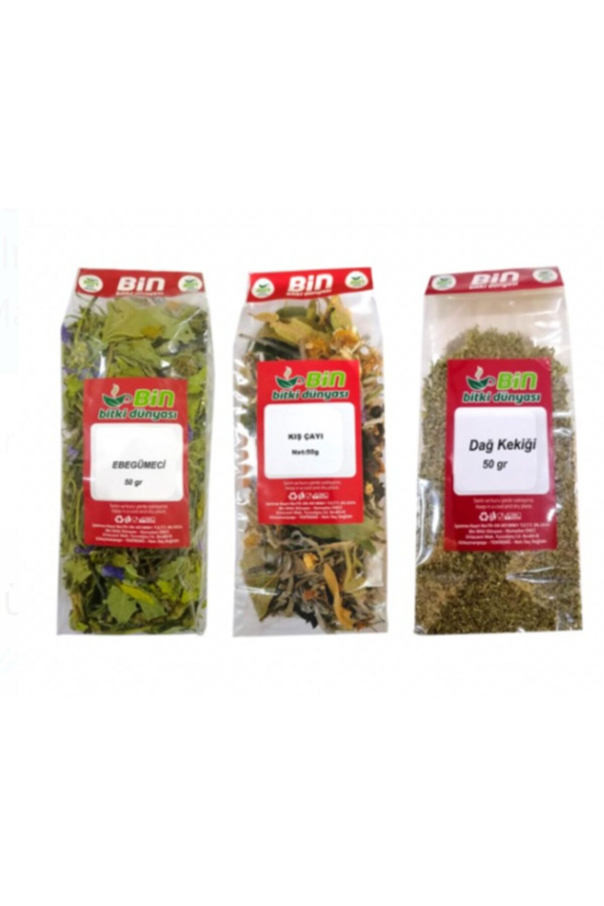 BinBitkiDünyası Kış Çayı Ebegümeci Kekik 3 Lü Paket
