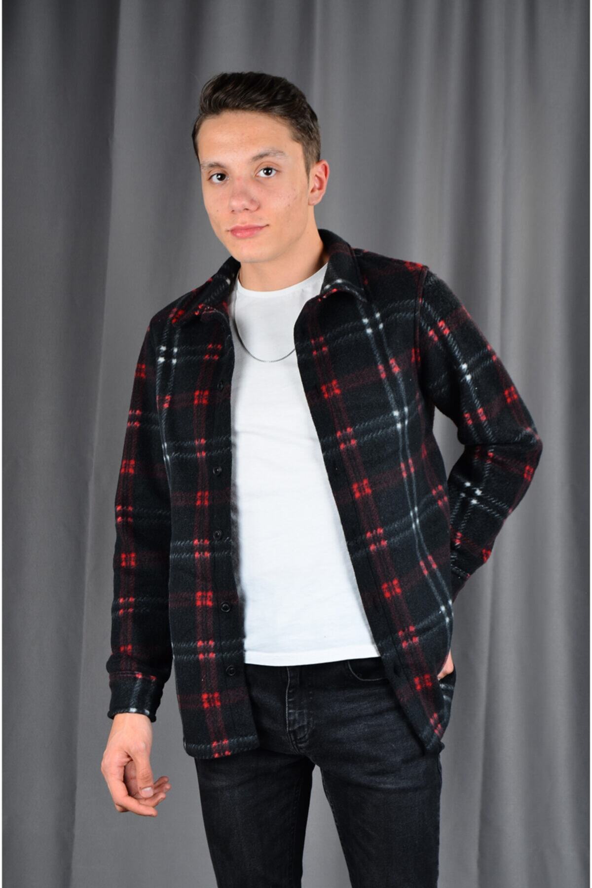 E&E Design Collection Siyah Ekoseli Oduncu Polar Gömlek