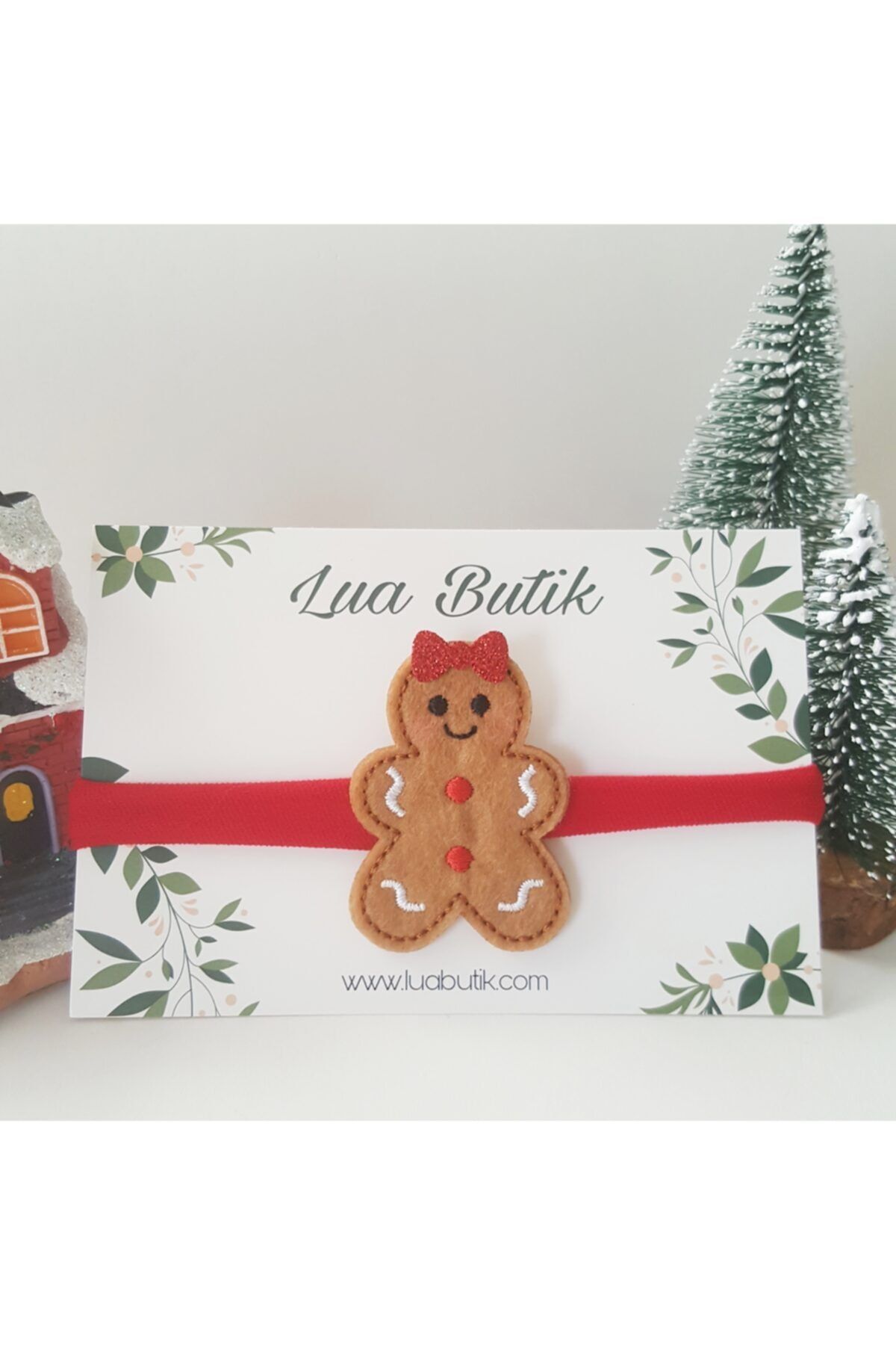 Lua Butik Yeniyil Yılbaşı Konsepti Kurabiye Adam Figürlü Yumuşak Saç Bandı