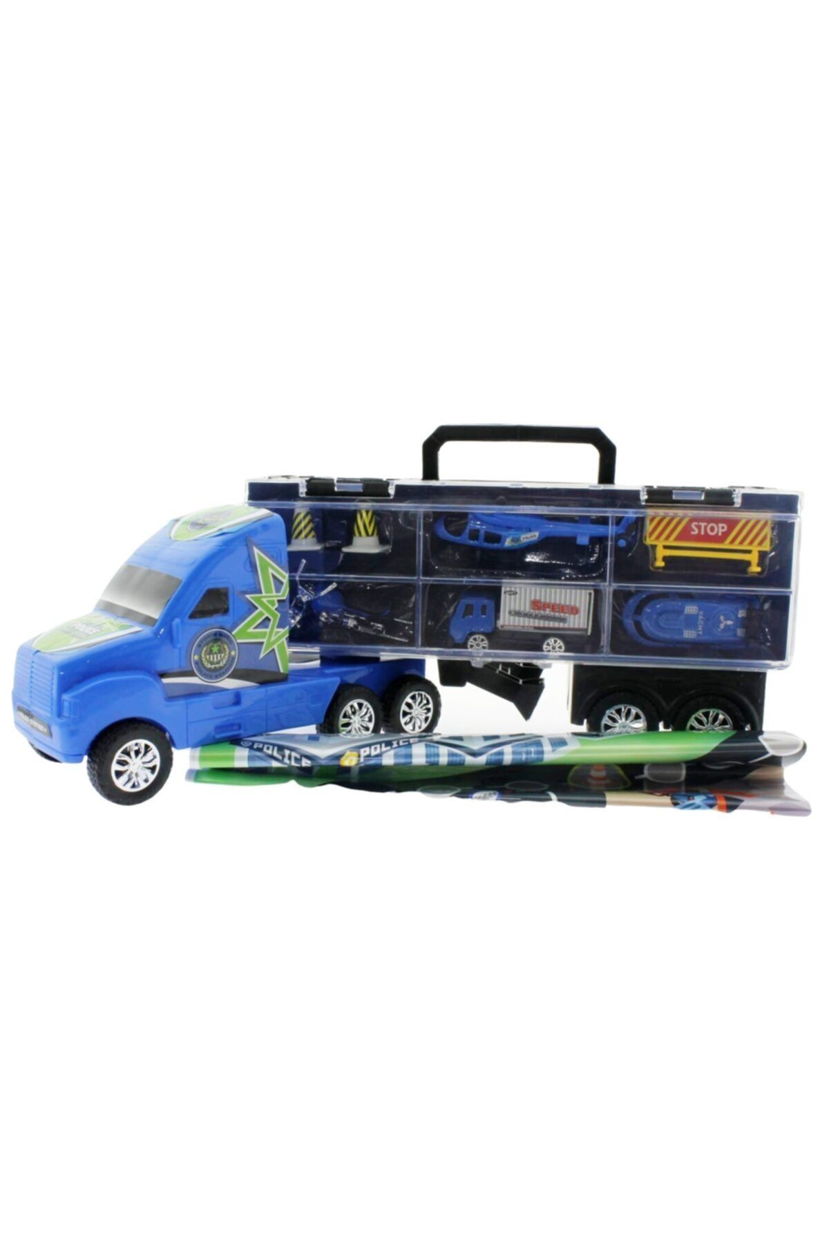 Mega Oyuncak Taşınabilir Die Cast Metal Araçlı Polis Kamyonu