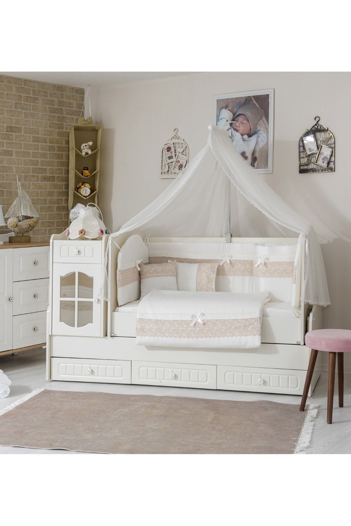 Mini Baby Doddobebek Inci Capy Bebek Uyku Seti 10 Parça Cibinlik Ve Aparatı 70x130