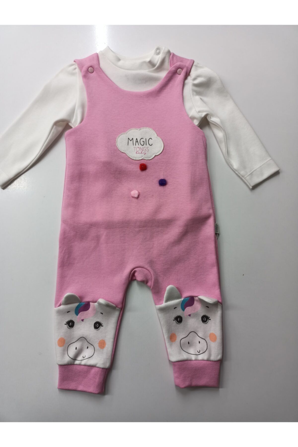 HAYAT KIDS Tongs Pembe Bebek Renk Unicorn Slopet Tulum Seti