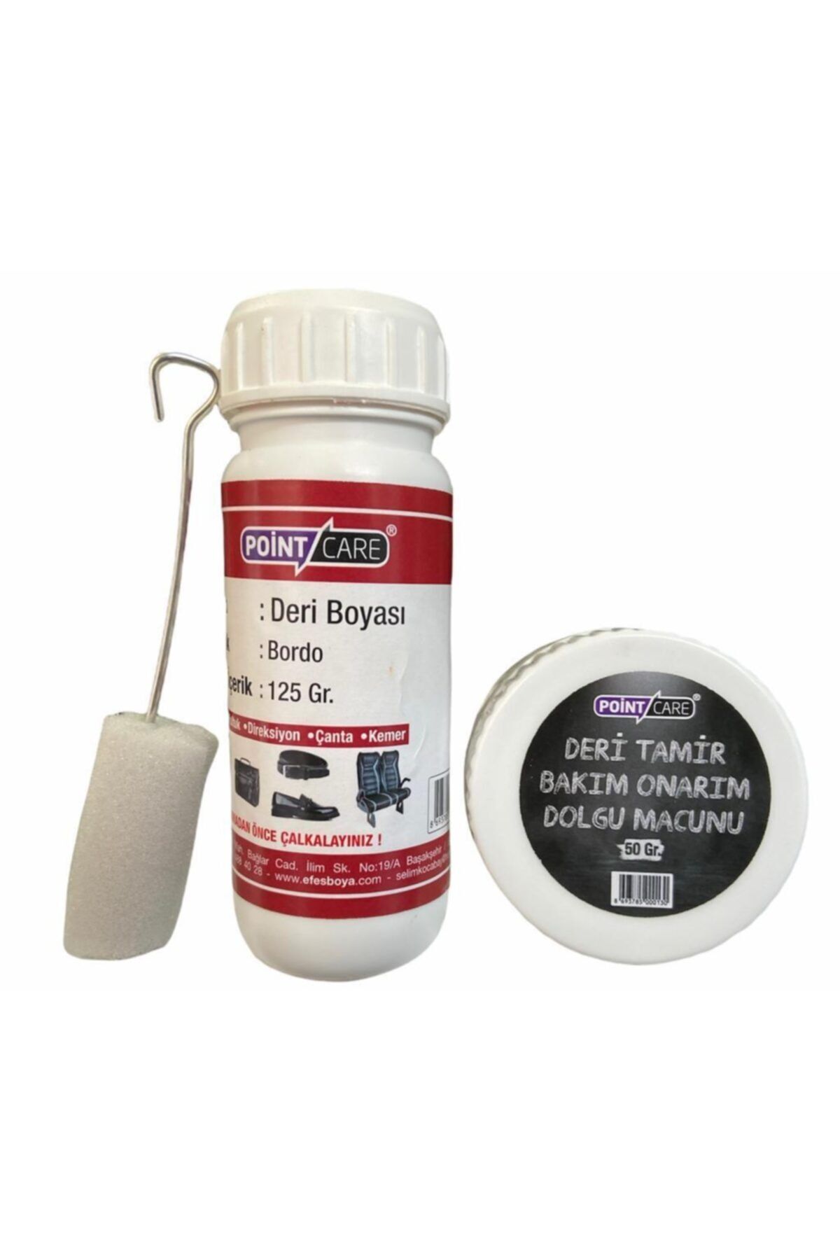 Point Care Bordo Spor Ayakkabı Mont Döşeme Çanta Kemer Deri Boyası + Deri Bakım Macunu