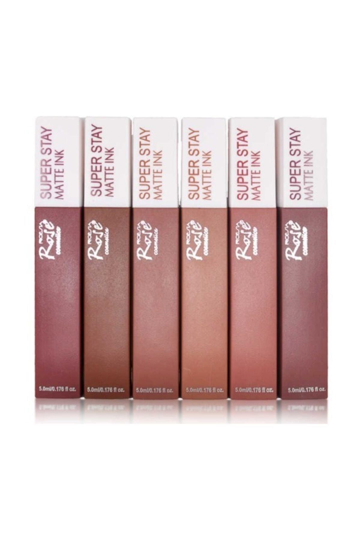 Roesıa Rose Cosmetics Süper Stay Matte 6 Lı Likit Ruj Seti