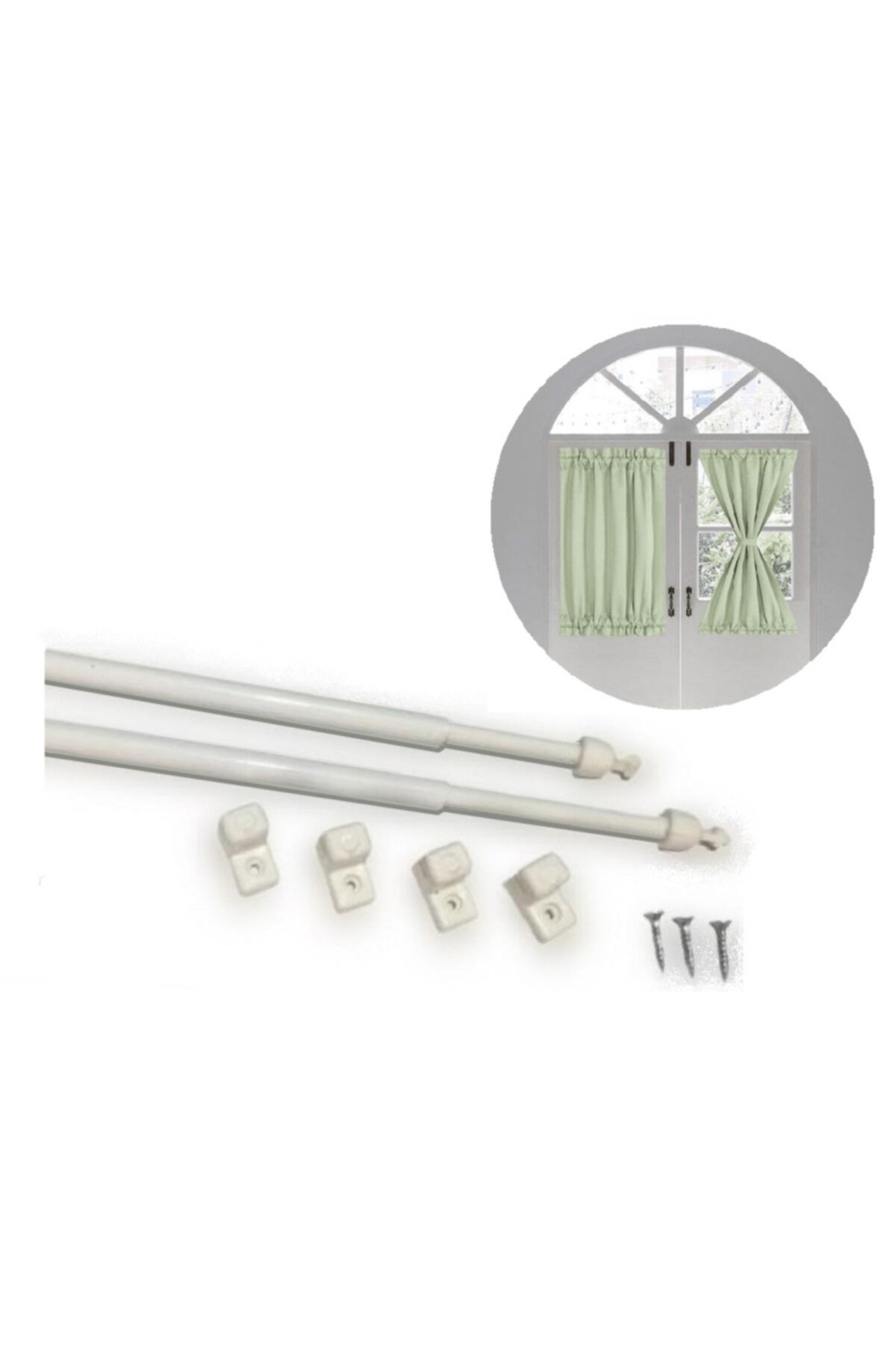 ABOOWE Briz Çubuğu 40 - 60 cm 2 Adet Kapı Pencere Alüminyum Briz Perde Çubuğu