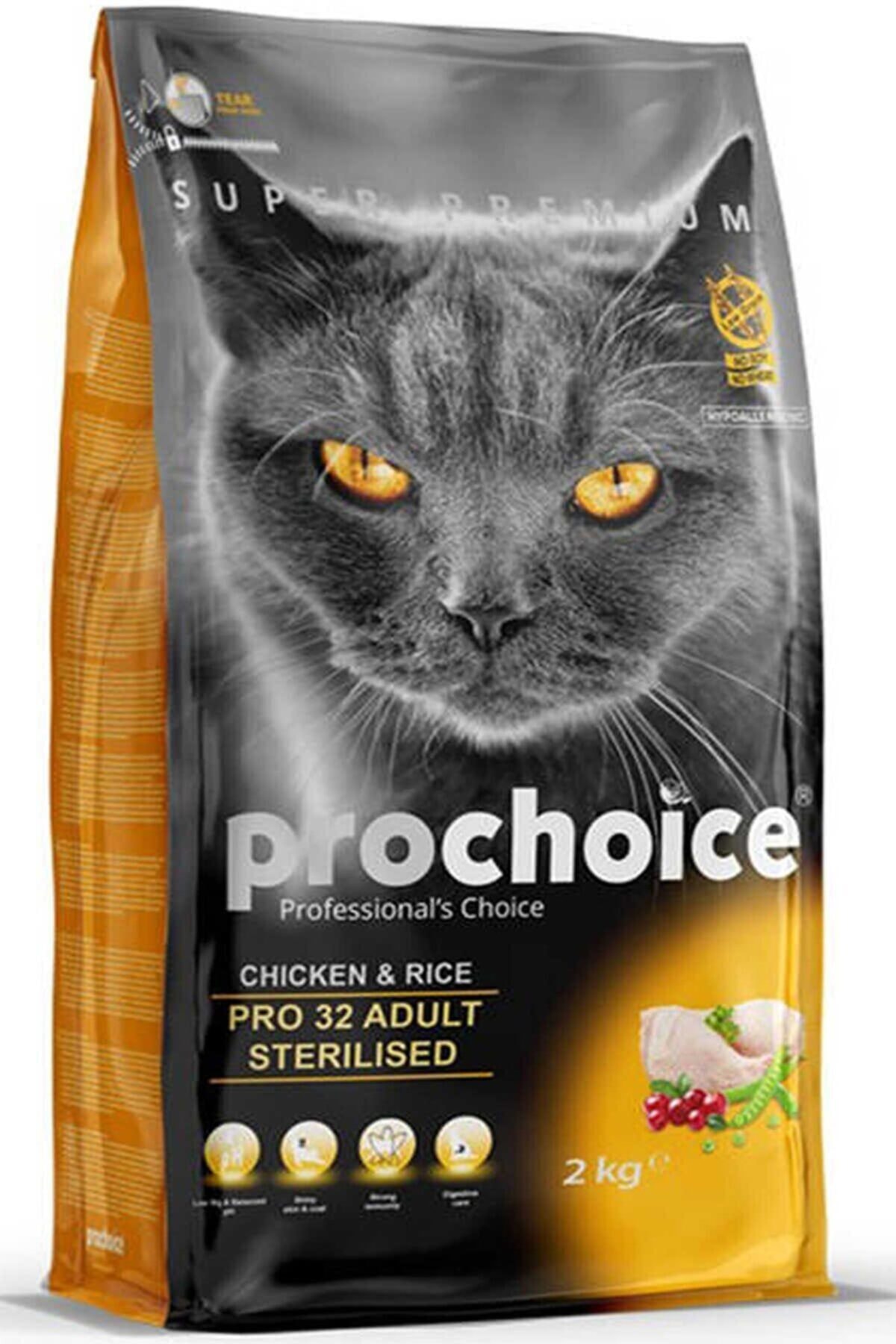 Choice Pro Pro 32 Adult Sterilised Kısırlaştırılmış Yetişkin Kedi Maması- 1kg - Şeffaf Paket